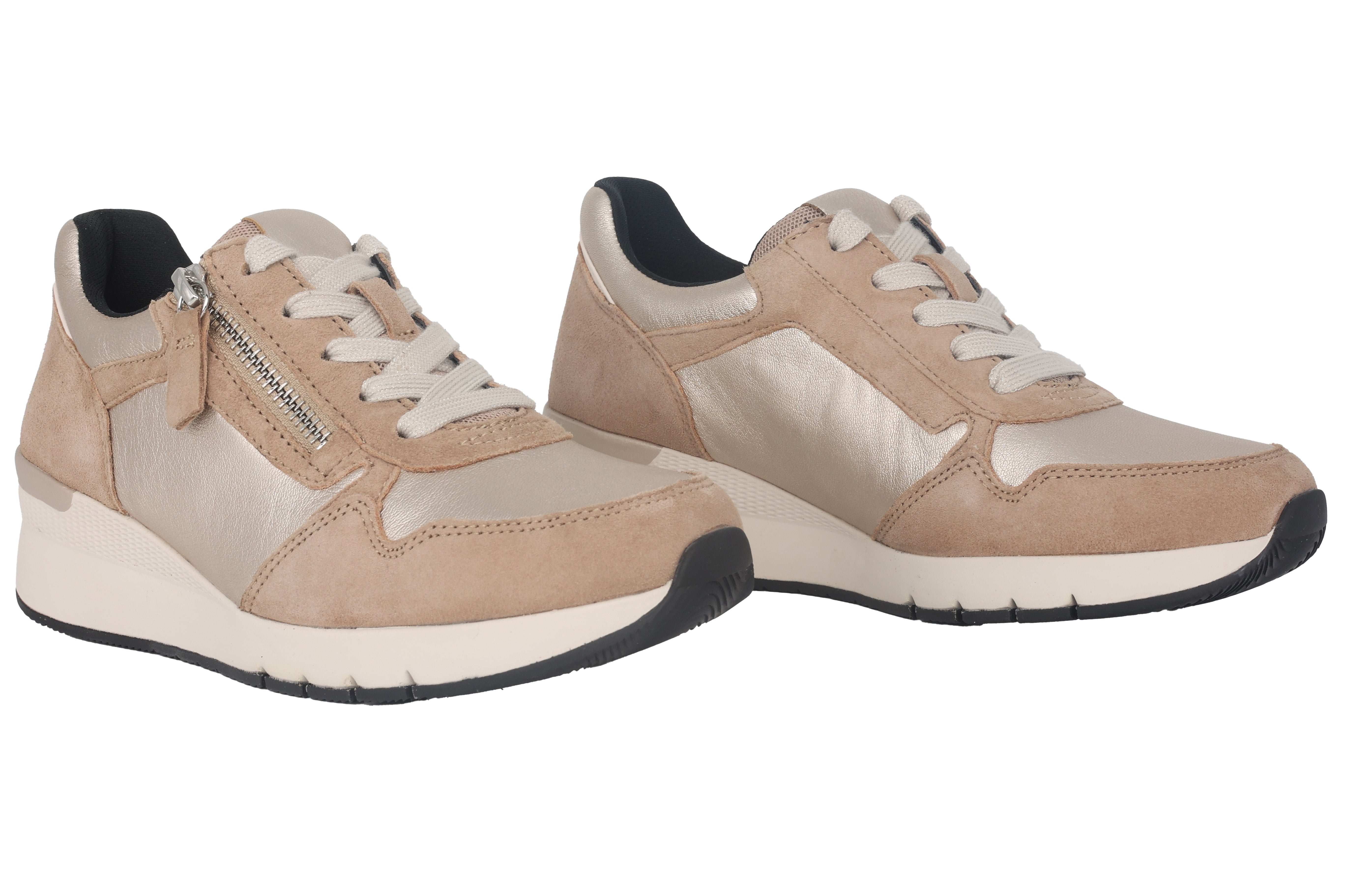 Damesschoen met veterrits '56.418.82' - Beige