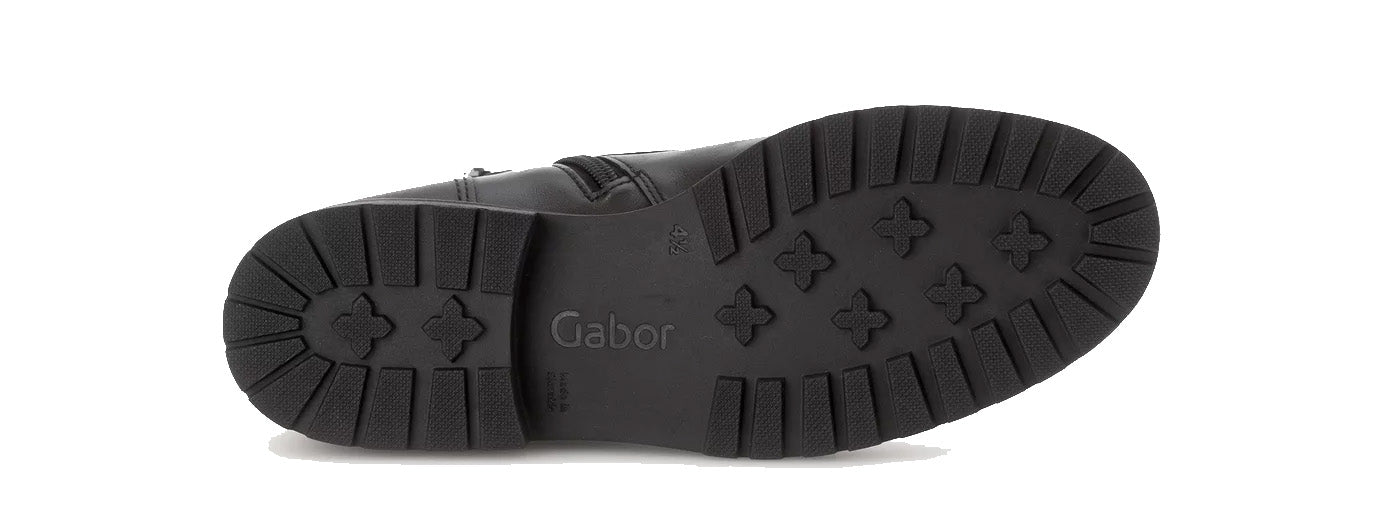 '72.765.57' dameslaars met brede pasvorm (H) en veterrits - zwart