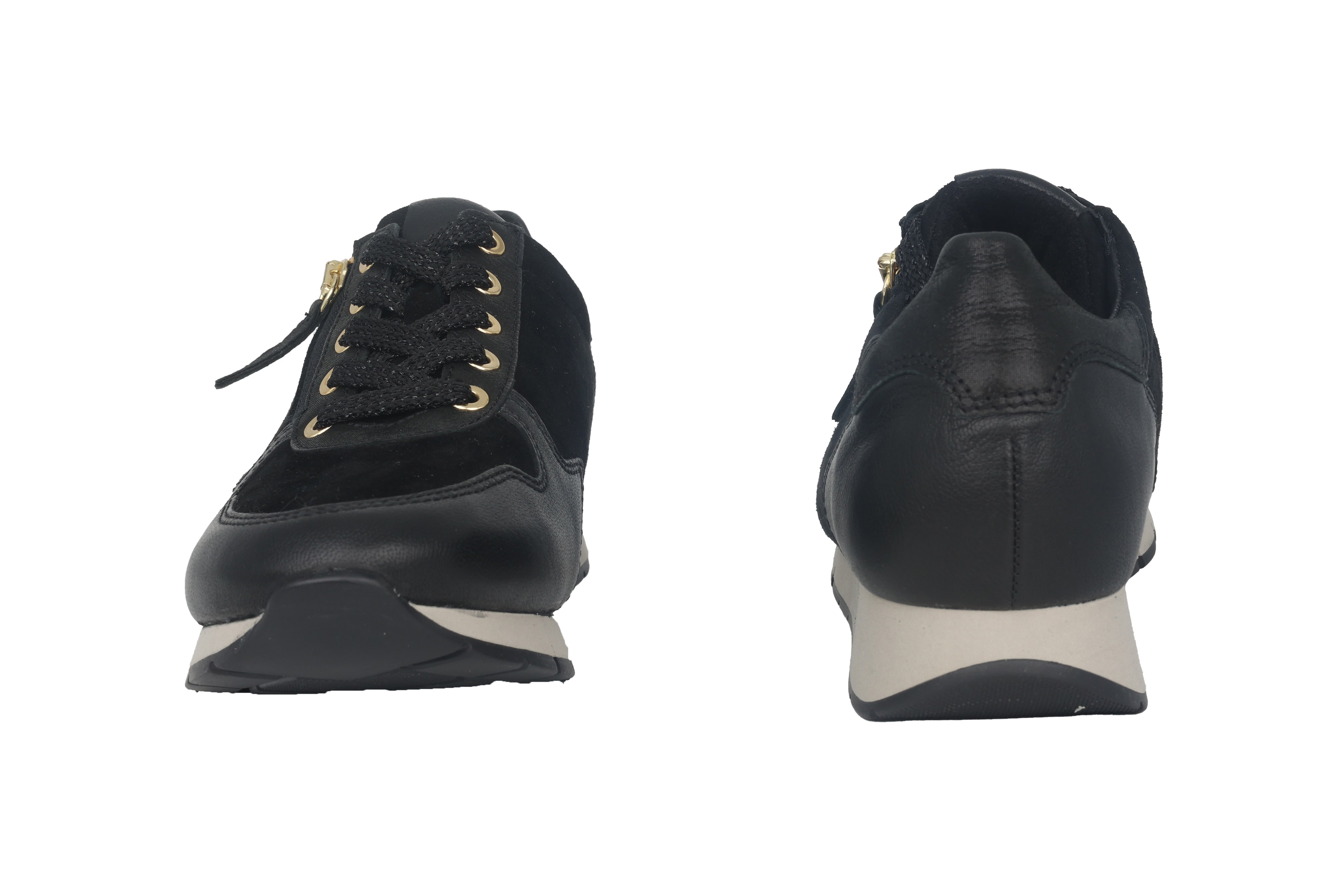 Damessneaker met veters '52.488.37' - zwart