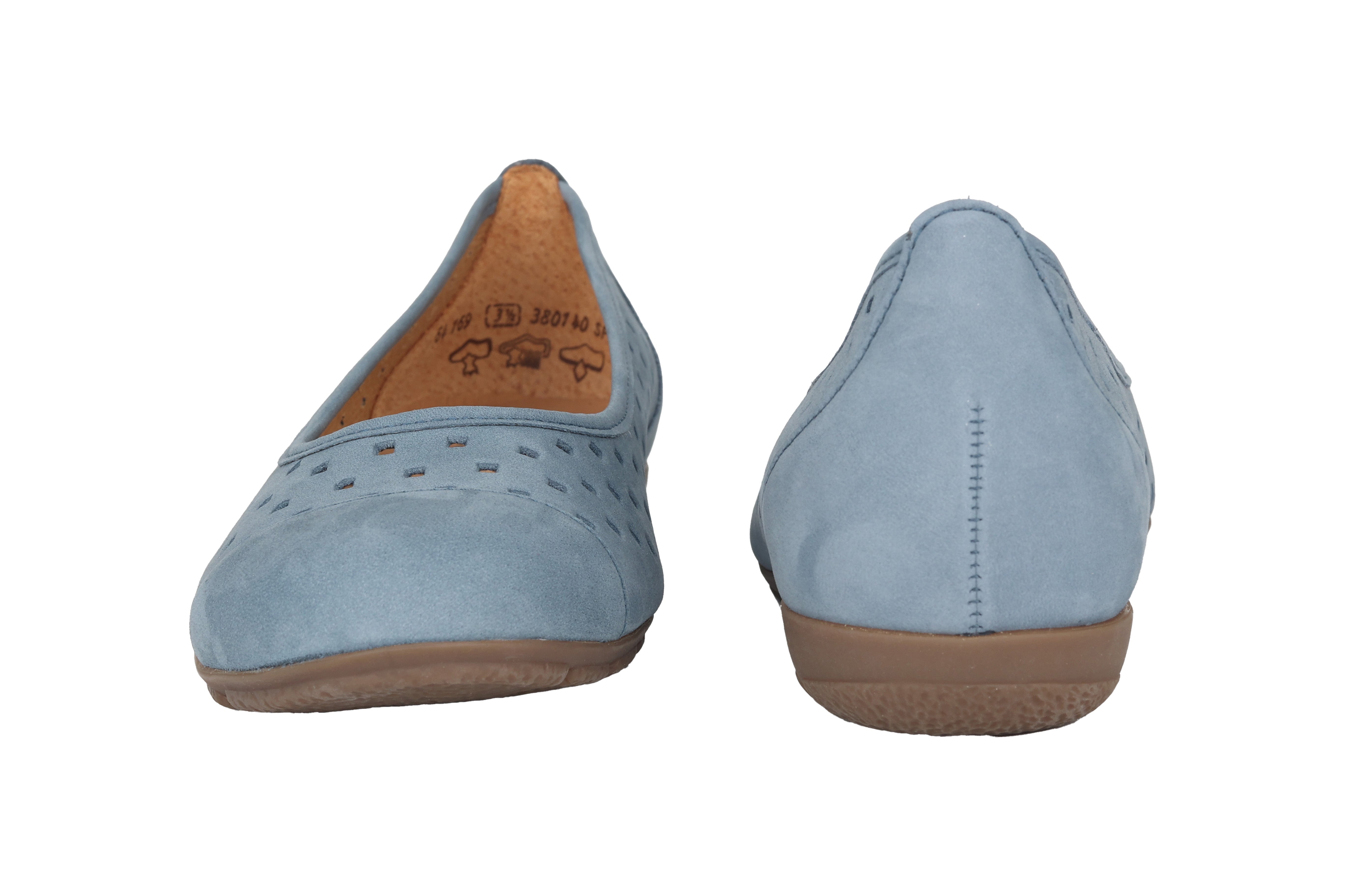 Geperforeerde damesballerina '64.169.10' - blauw