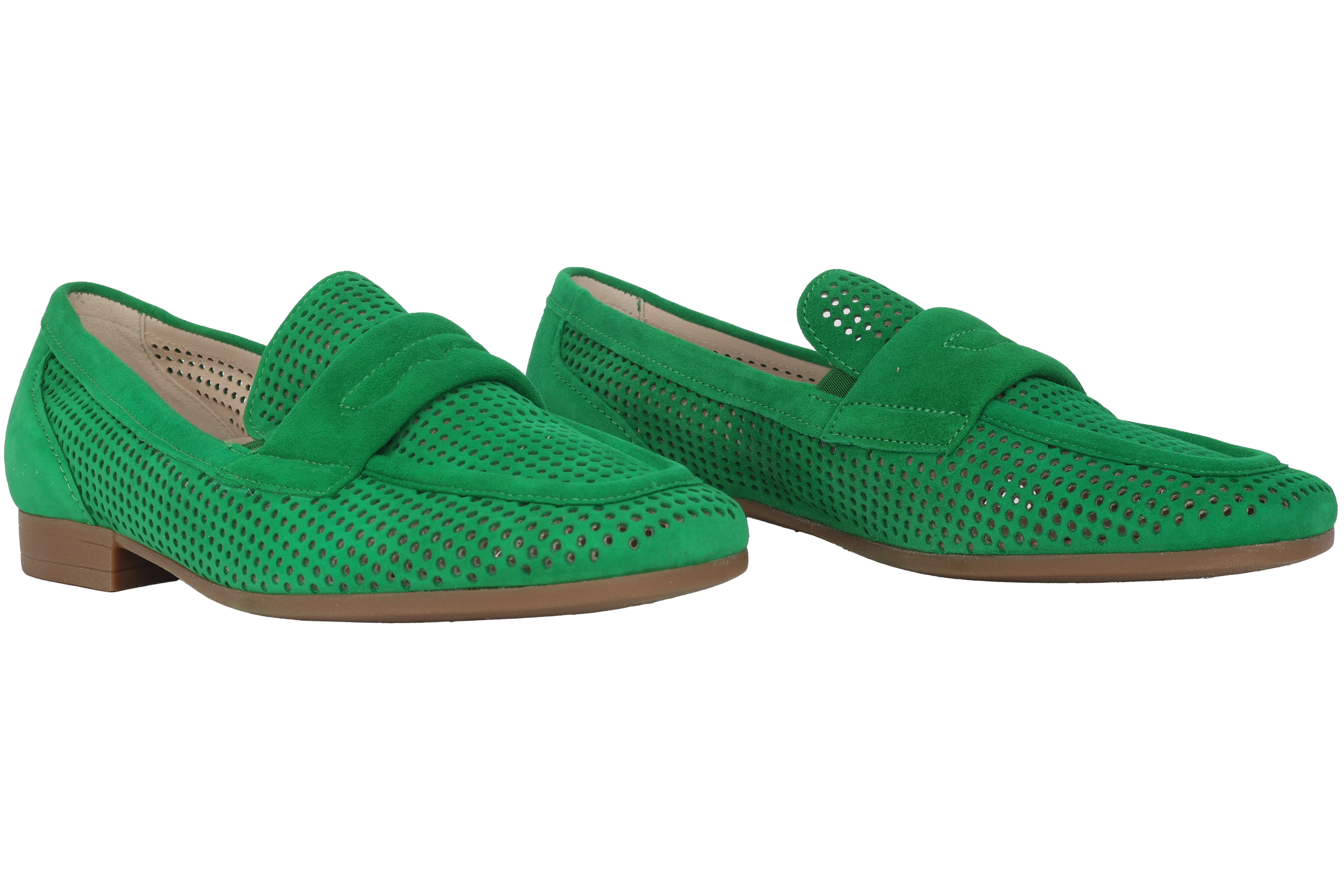 Geperforeerde zomerloafer '22.424.33' voor dames - groen