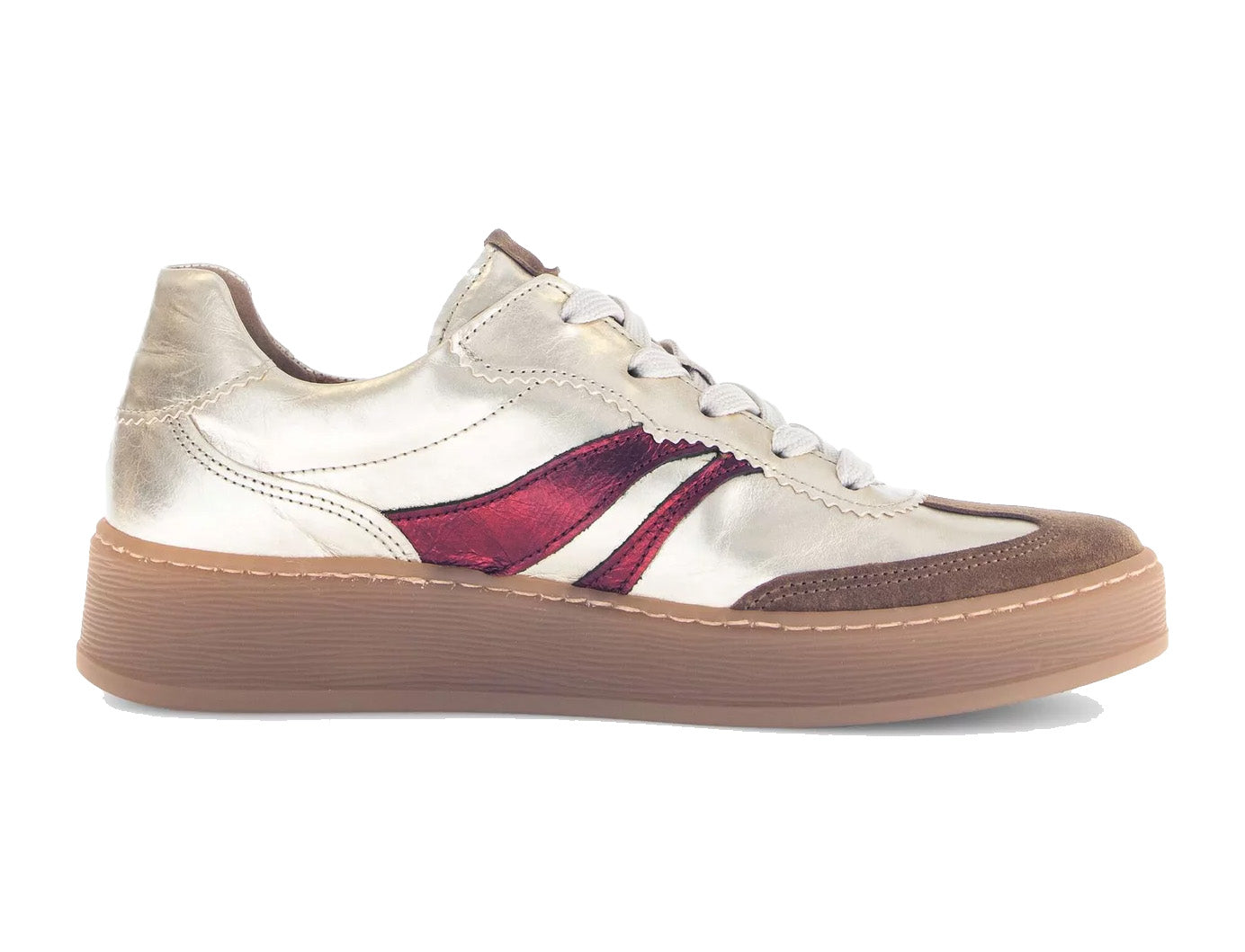 '76.475.80' women's lace-up sneaker - Gold red brown mix