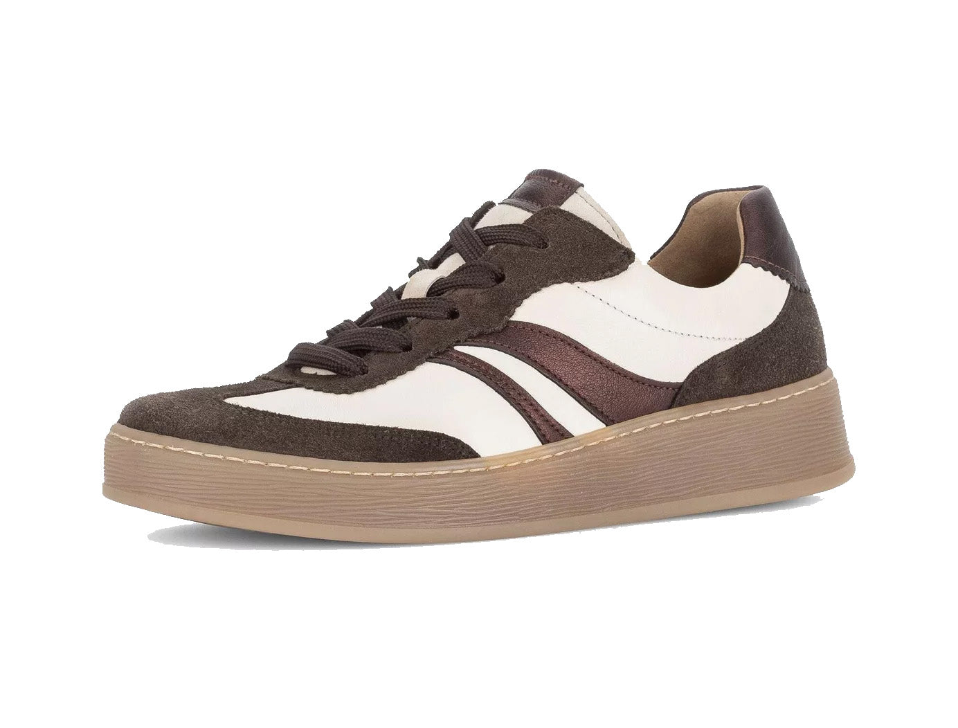 Chaussure à lacets pour femme '76.475.20' - Mélange blanc et marron
