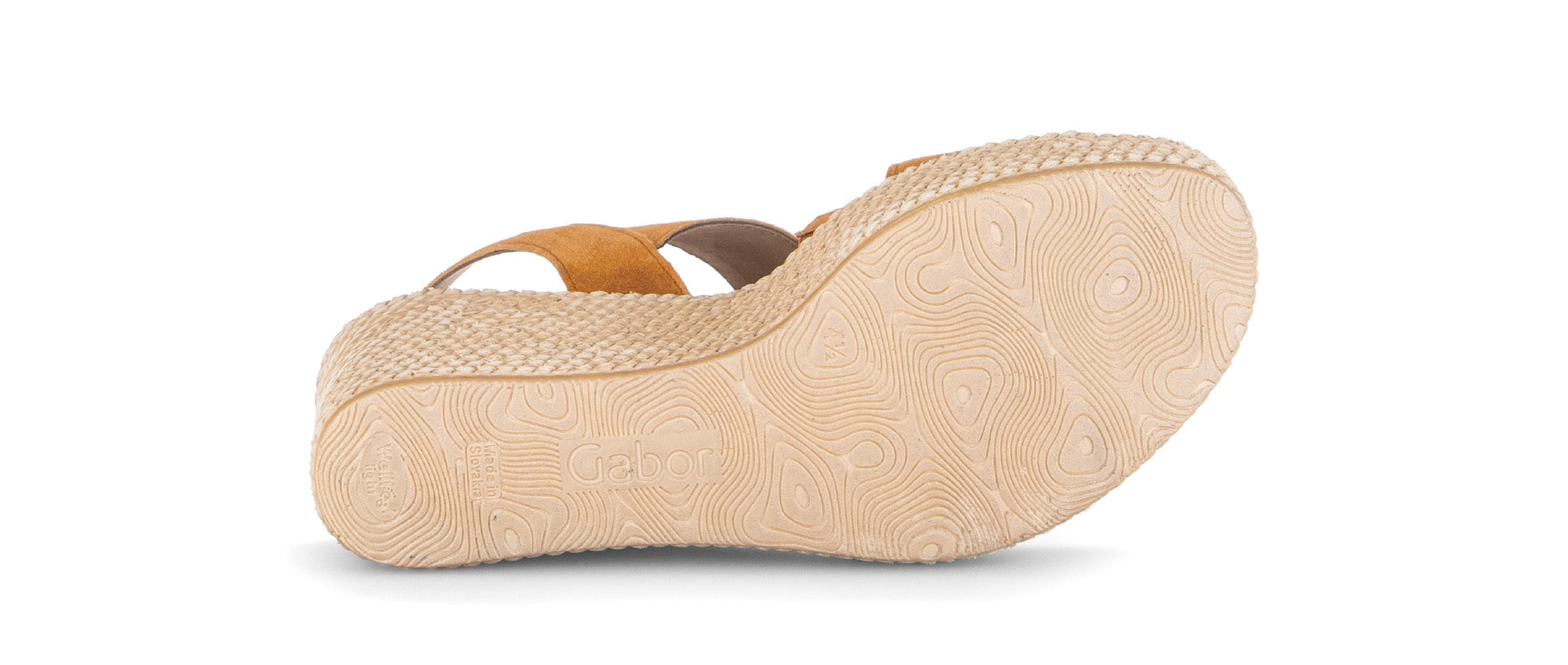 Damessandaal '84.771.10' met sleehak - oranje