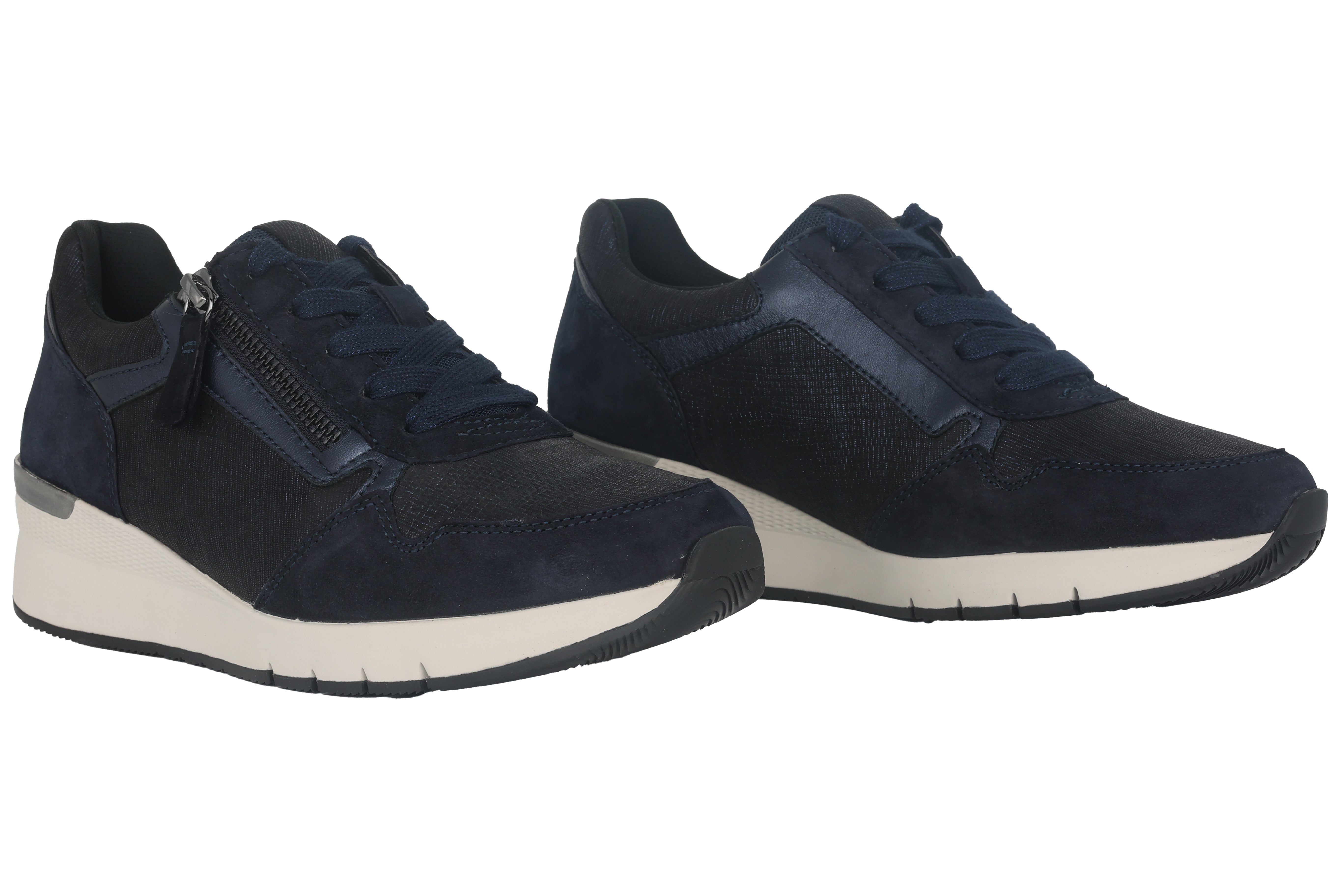 '56.418.86' zapatilla de mujer con cordones y cremallera - Azul