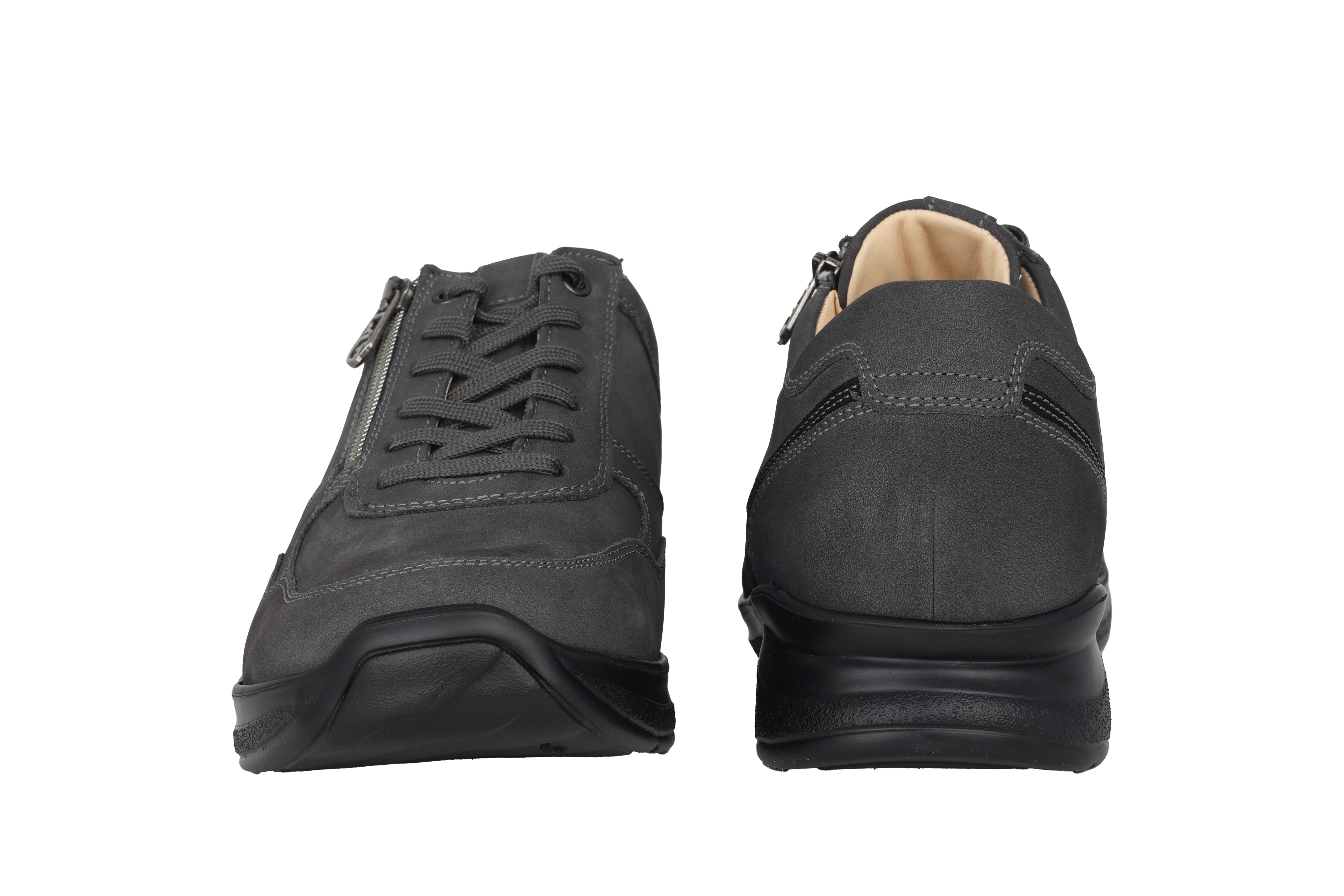 'Harald' men's walking wide fit (H) lace-zip shoe  - Grey