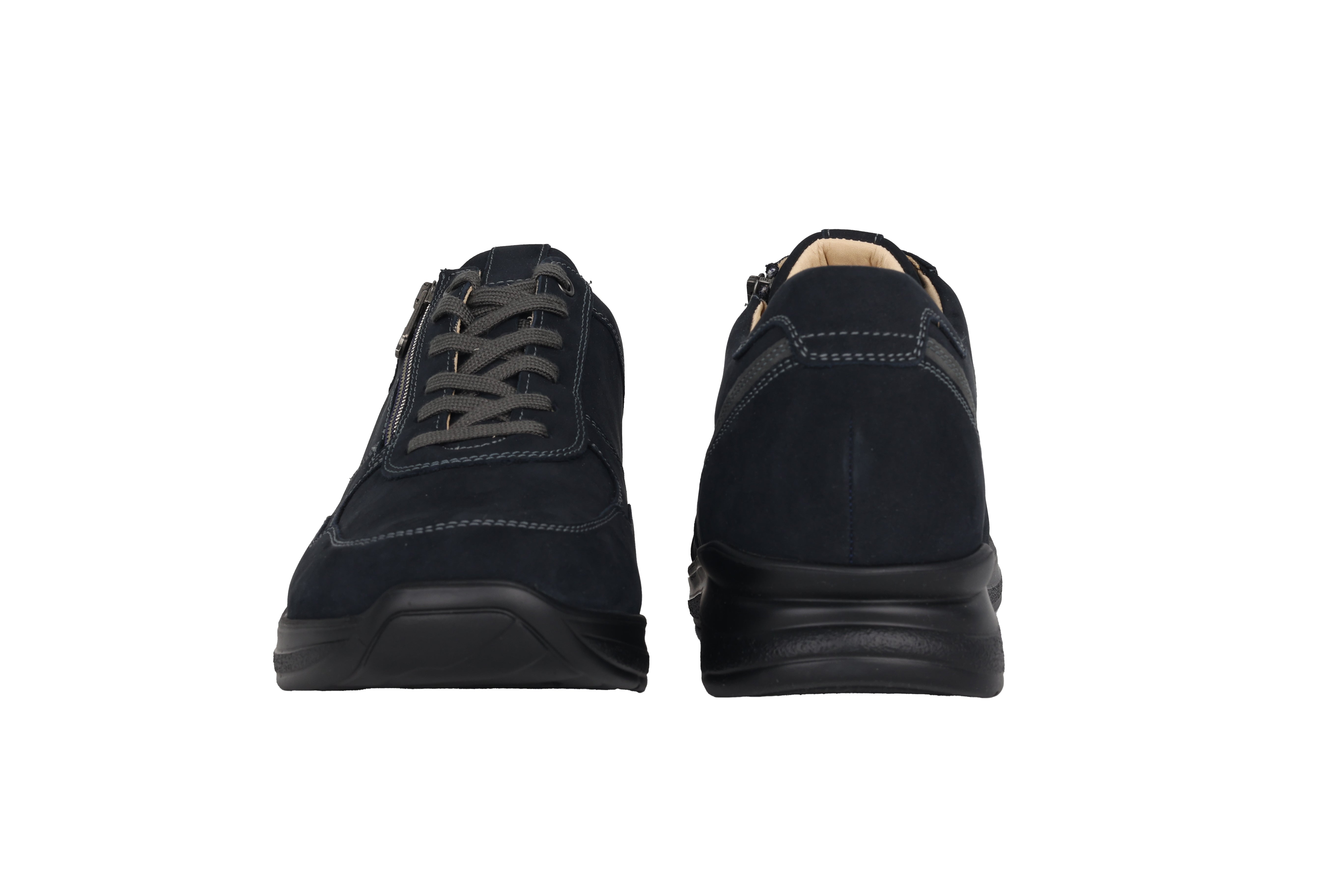 Herren-Walking-Schuh „Harald“, weite Passform (H), Schnürsenkel und Reißverschluss – Blau