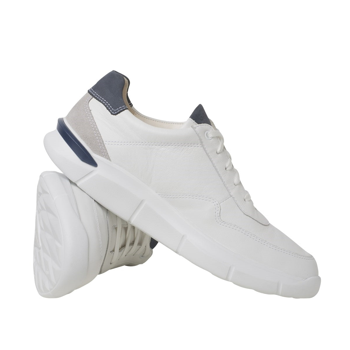 Rollende loopsneaker voor heren 'George' - Wit - Chaplinshoes'George' rollende loopsneaker voor heren - WhiteGanter