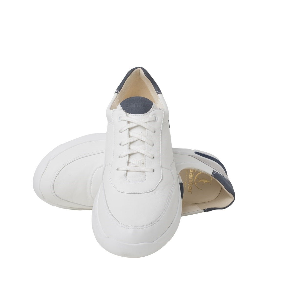 Rollende loopsneaker voor heren 'George' - Wit - Chaplinshoes'George' rollende loopsneaker voor heren - WhiteGanter