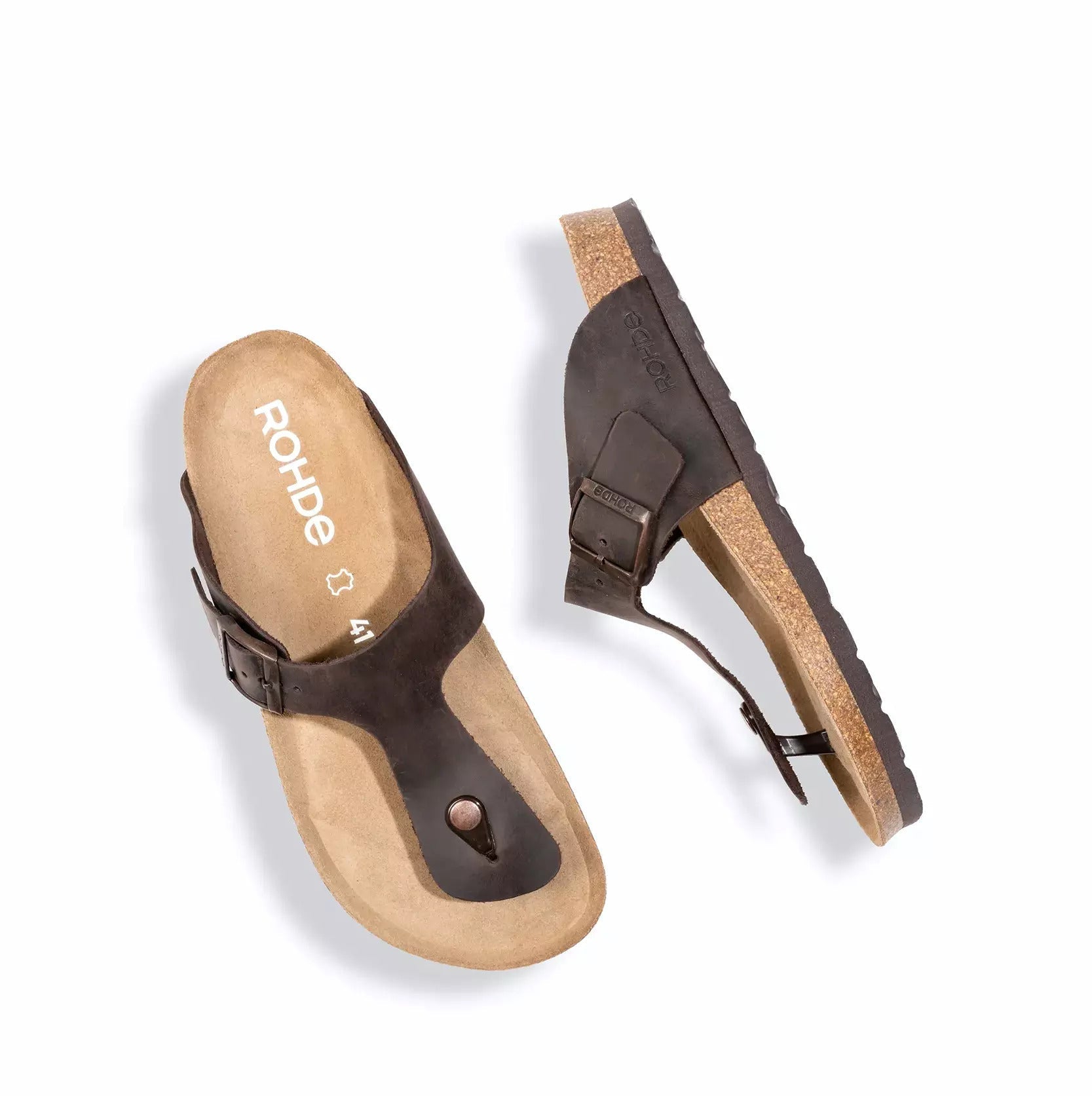 Herensandaal 'Grado' met schuifneus - bruin - ChaplinshoesHerensandaal 'Grado' met schuifneus - bruinRohde