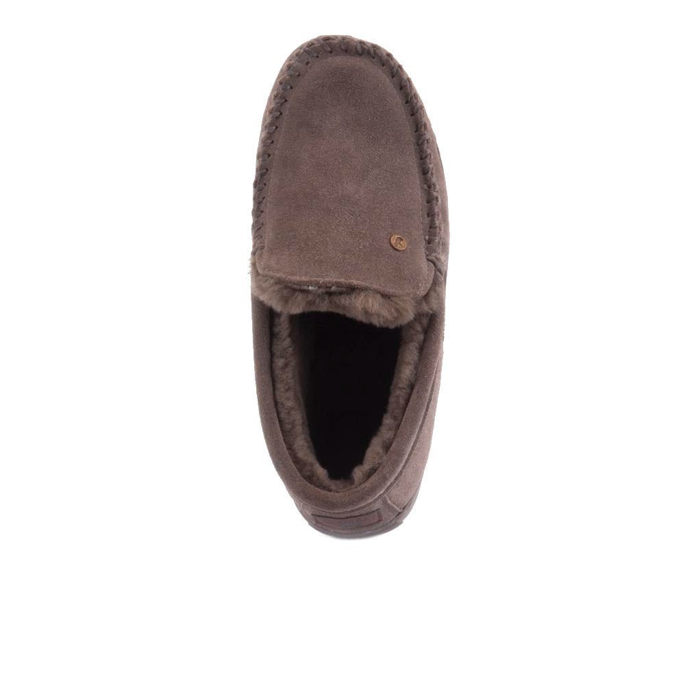 'Grizzly Suede' men's warmlined home slipper - Grey - Chaplinshoes'Grizzly Suede' men's warmlined home slipper - GreyWarmbat