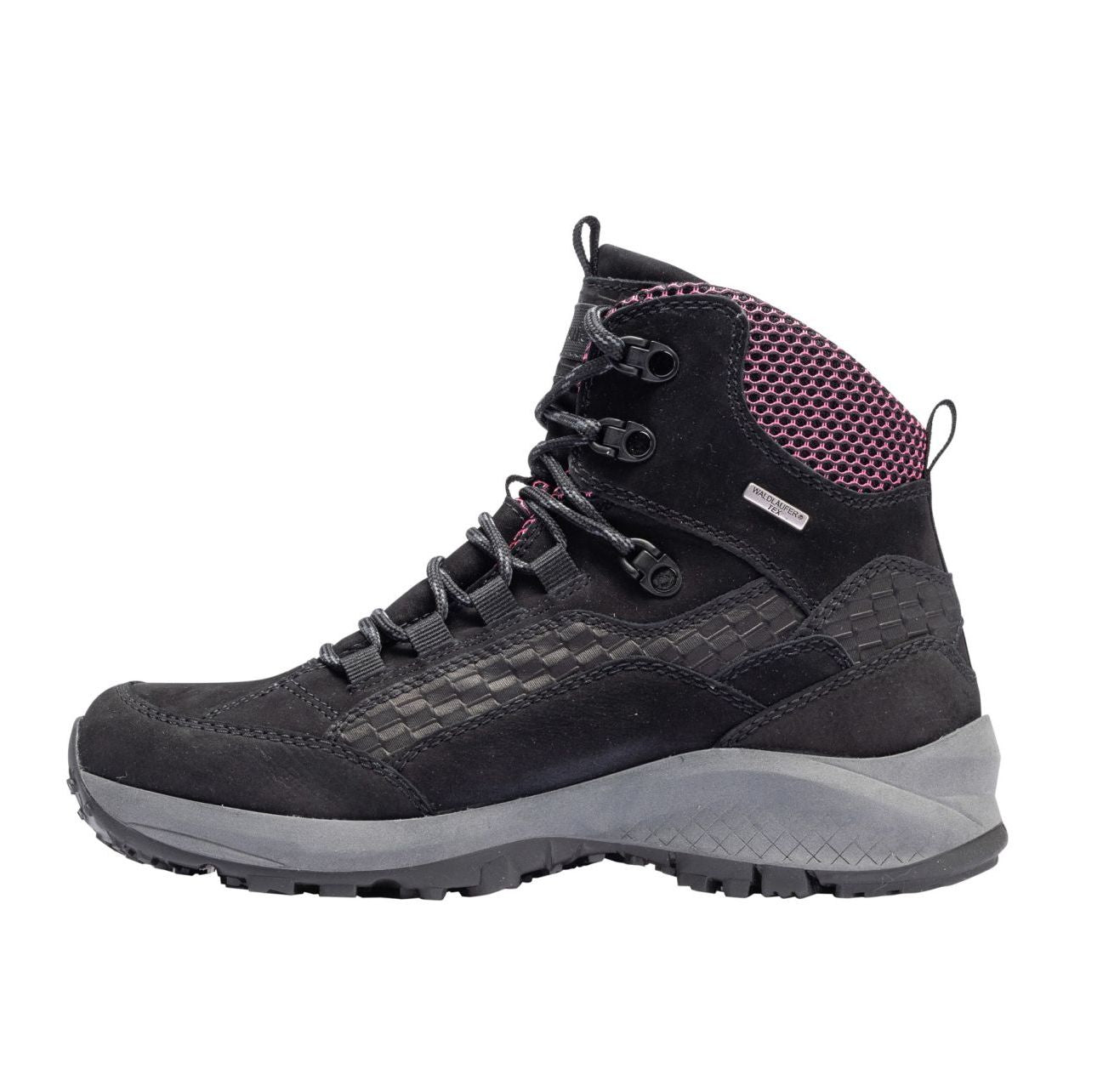 'H - Emma' women's wide fit (H) waterproof walking boot - Black purple - Chaplinshoes'H - Emma' women's wide fit (H) waterproof walking boot - Black purpleWaldläufer