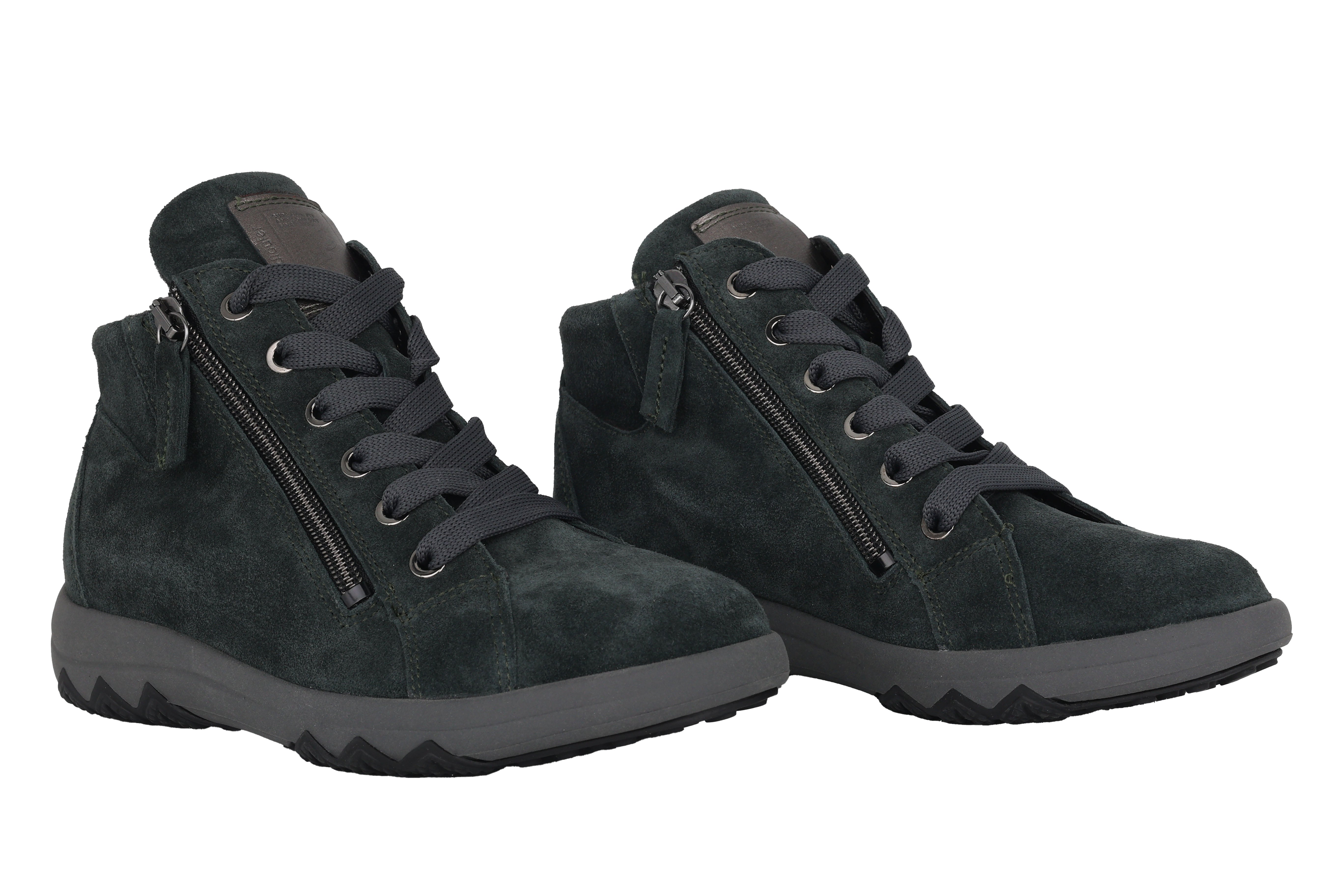 'H-Teresa' women's wide fit (H) lace-zip ankle boot - green