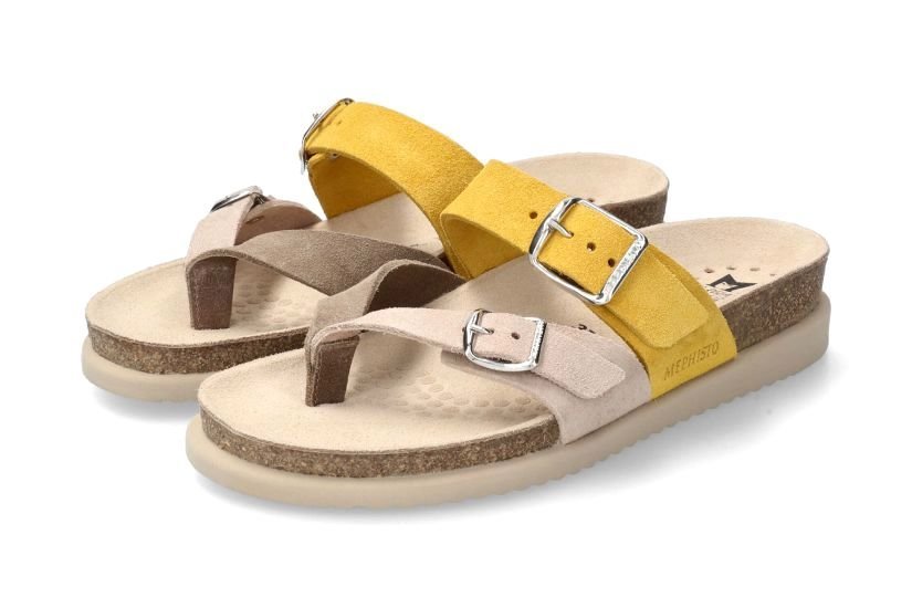 Damessandaal 'Happy' - Beige Geel - ChaplinshoesDamessandaal 'Happy' - Beige GeelMephisto