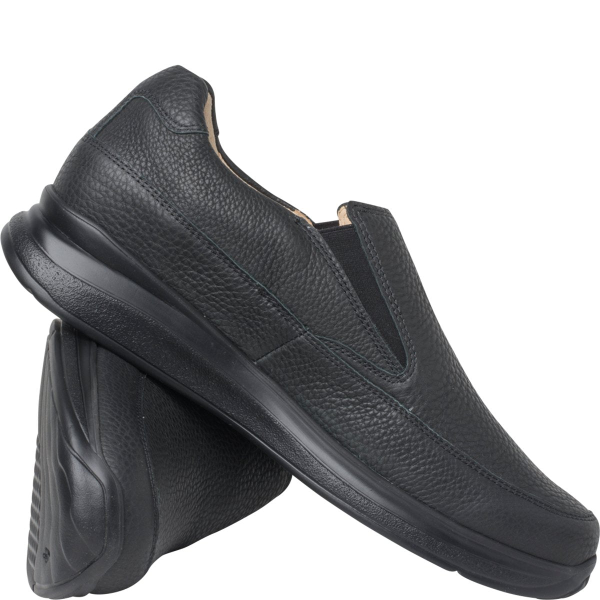 'Harald' ergonomische herenloafer met brede pasvorm (H) - Zwart - Chaplinshoes'Harald' ergonomische herenloafer met brede pasvorm (H) - BlackGanter