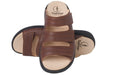 'Harry' men's wide fit (H) triple strap sandal - brown - Chaplinshoes'Harry' men's wide fit (H) triple strap sandal - brownGanter