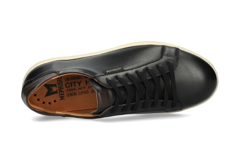 'Hasko' heren veter-sneaker met rits - Zwart - Chaplinshoes'Hasko' herensneaker met veters en rits - ZwartMephisto