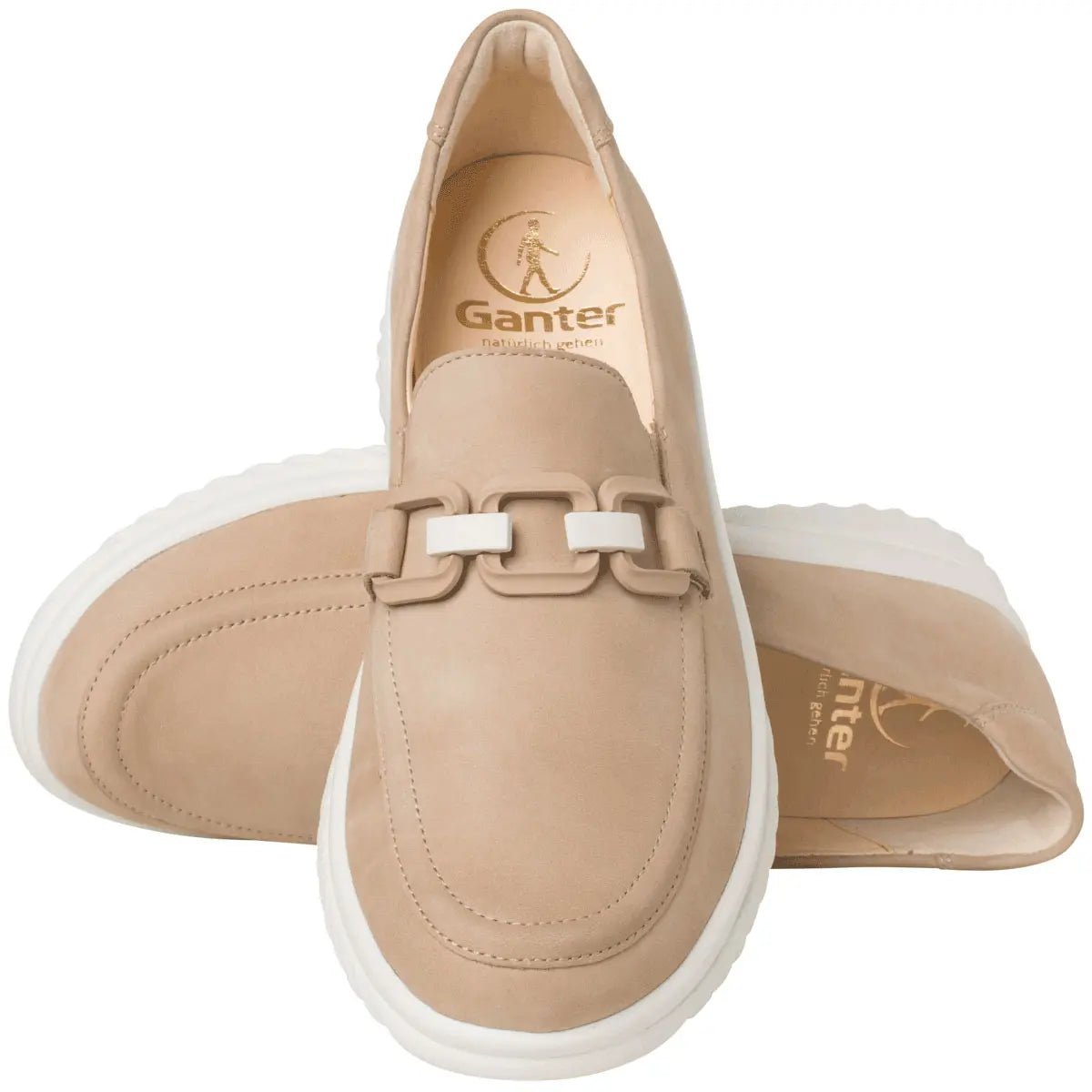 Mocasín de mujer 'Heike' de corte ancho (H) - beige - ChaplinshoesMocasín de mujer 'Heike' de corte ancho (H) - beigeGanter