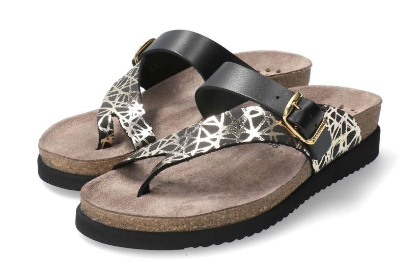 Damessandaal 'Helen Mix' met schuifneus - zwart mix - ChaplinshoesDamessandaal 'Helen Mix' met schuifneus - zwart mixMephisto