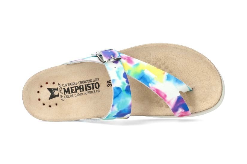 Damessandaal 'Helen' met schuifneus - veelkleurige bloem - ChaplinshoesDamessandaal 'Helen' met schuifneus - veelkleurige bloemMephisto