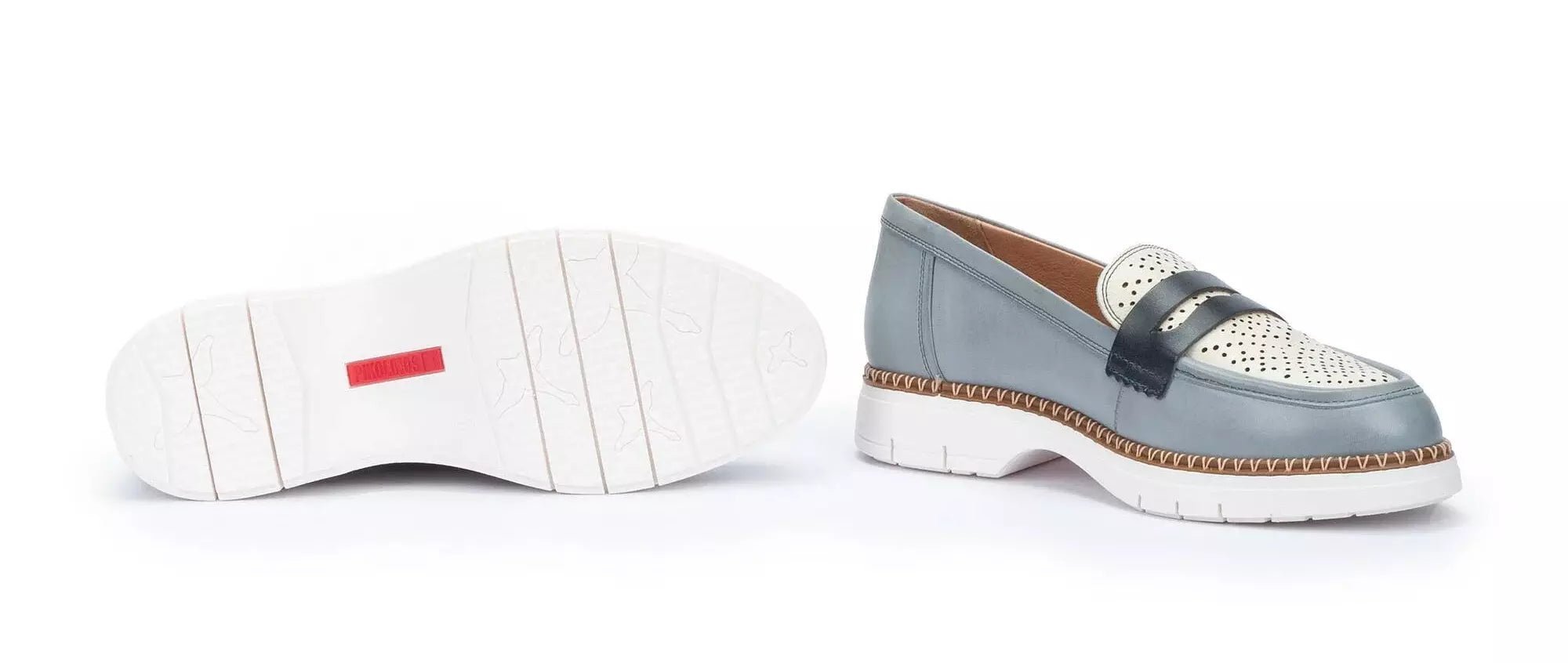 'Henares' women's moccasin - blue white mix - Chaplinshoes'Henares' women's moccasin - blue white mixPikolinos