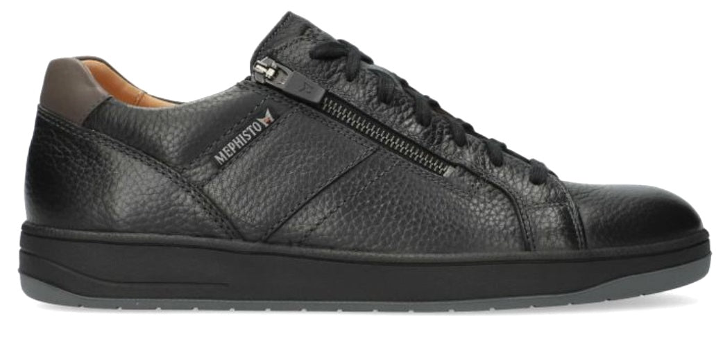 Herensneaker met veters 'HENRIK' en rits - Zwart - Chaplinshoes'HENRIK' herensneaker met veters en rits - ZwartMephisto