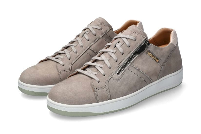 Herensneaker met veters 'Henrik' en rits - Grijs - ChaplinshoesHerensneaker met vetersluiting 'Henrik' - GrijsMephisto