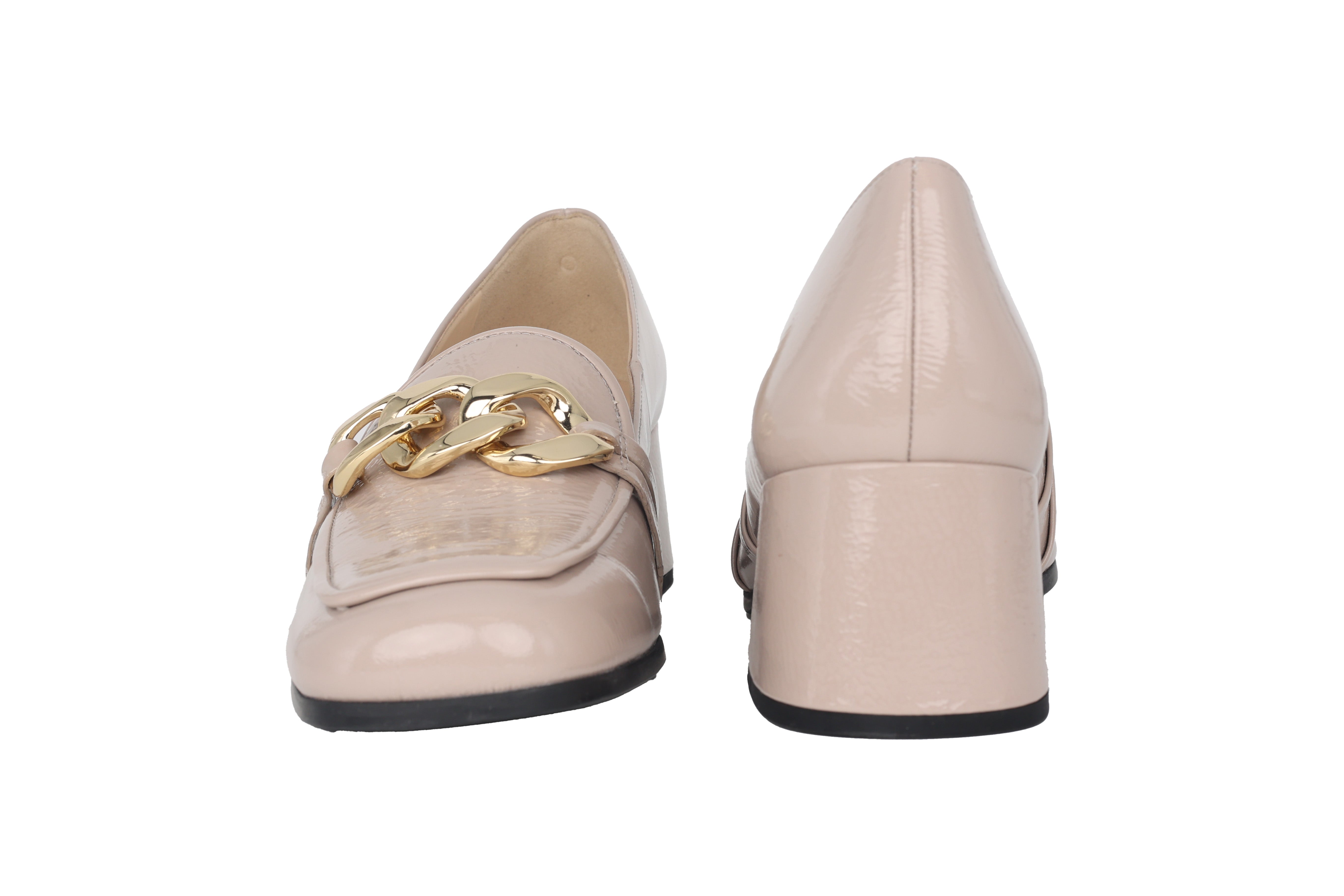 Damespump 'Ally' - beige lak