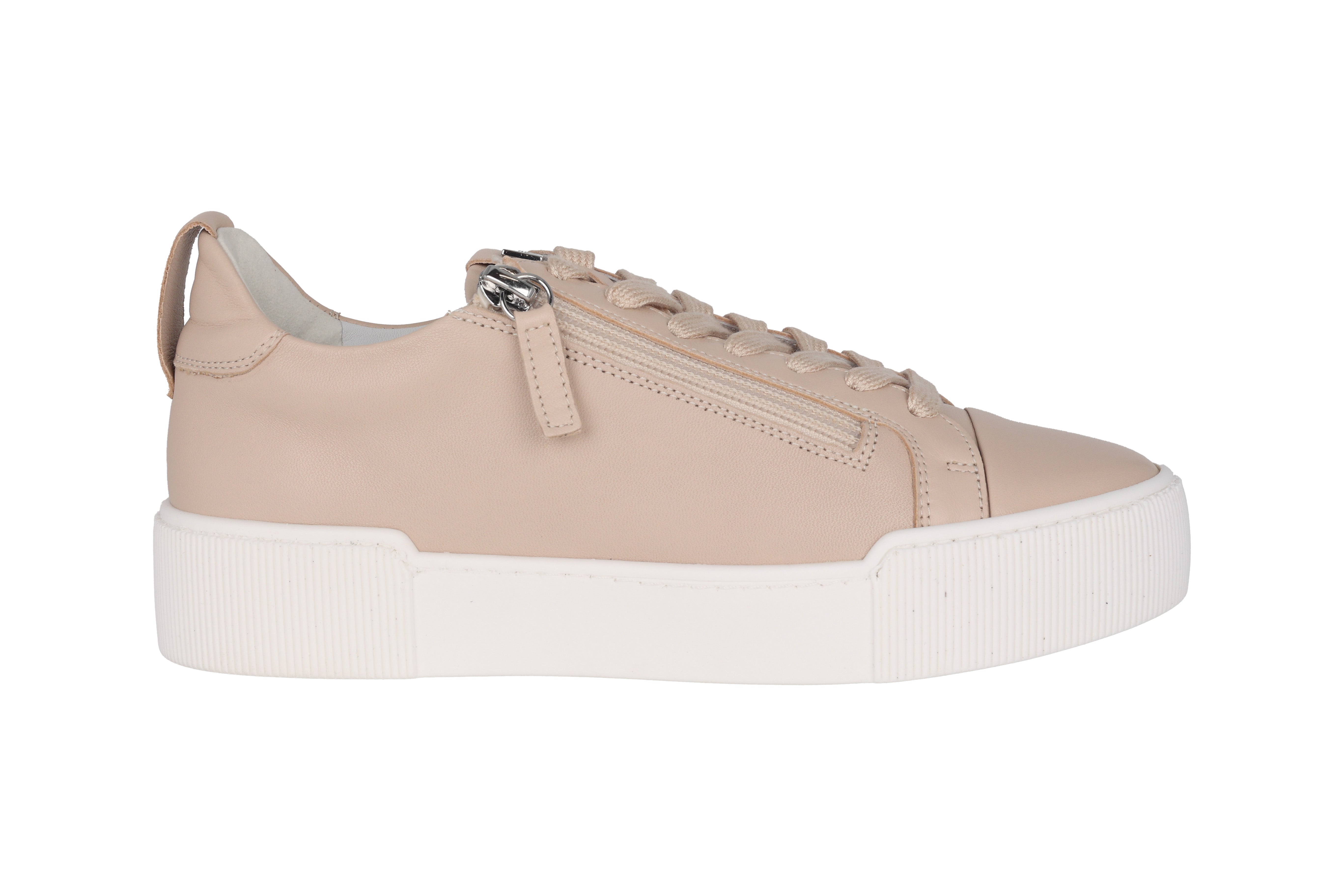 'Comfy' damessneakers met veters en rits - Beige