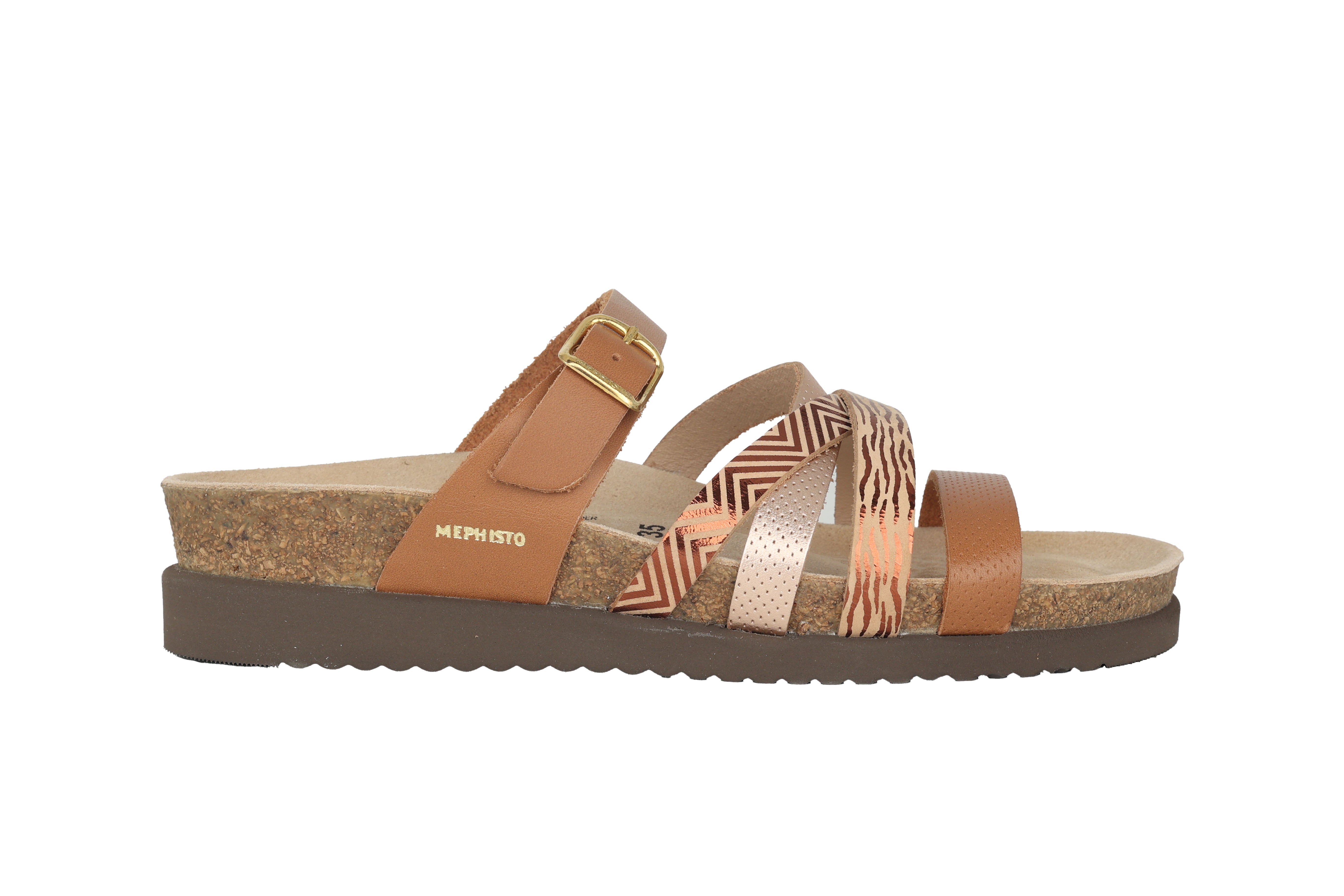 Sandália feminina 'Huleda' - mistura marrom