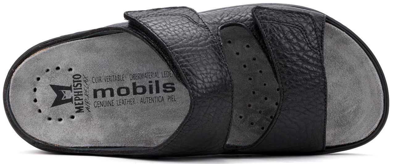 'James' ergonomische herensandaal met brede pasvorm (H) - Zwart - ChaplinshoesErgonomische herensandaal 'James' met brede pasvorm (H) - ZwartMephisto