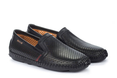 'Jerez' geperforeerde herenloafer - Zwart - Chaplinshoes'Jerez' geperforeerde herenloafer - ZwartPikolinos