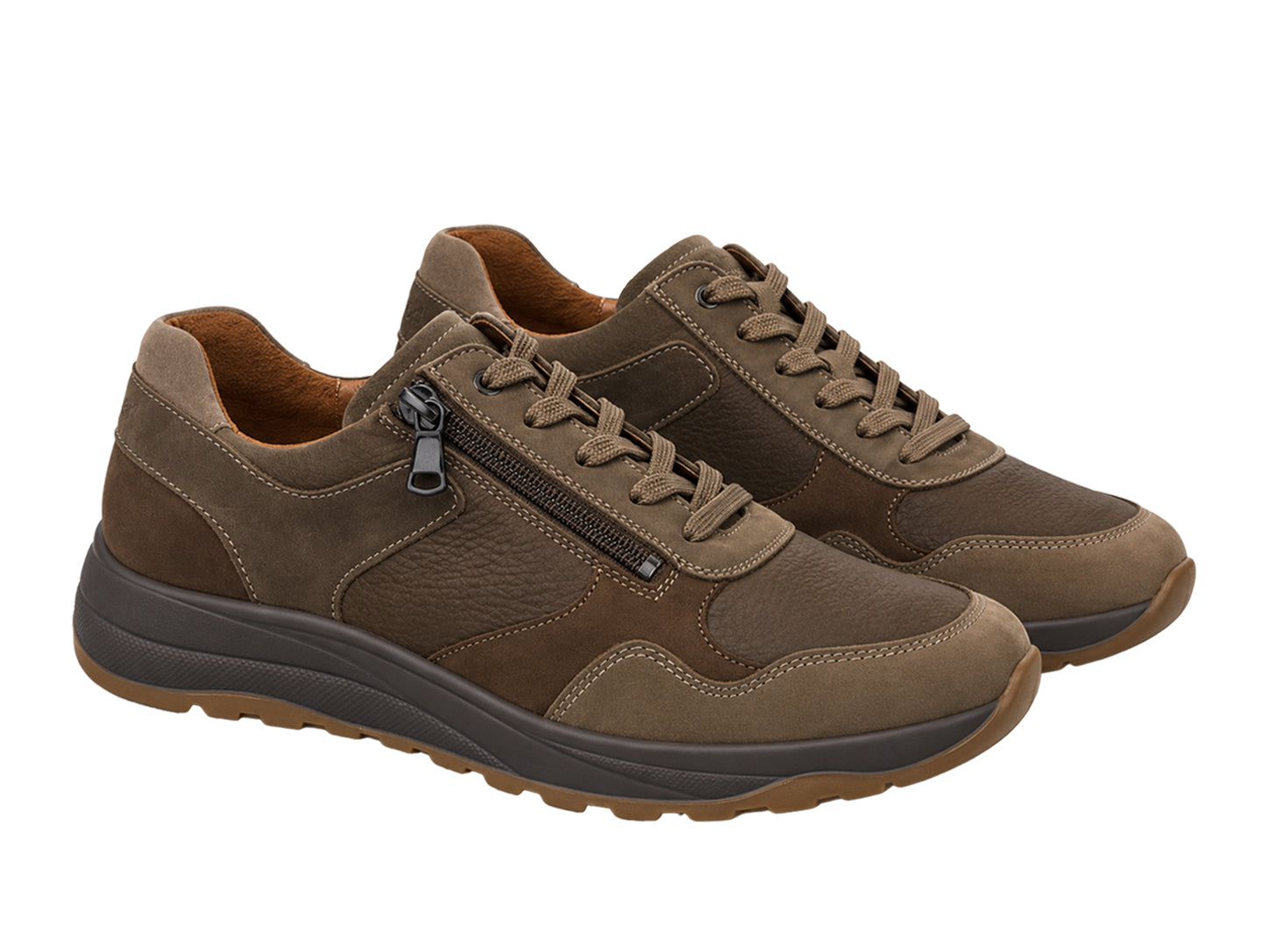 Baskets à lacets pour hommes 'K-John' coupe très large (K) - Marron