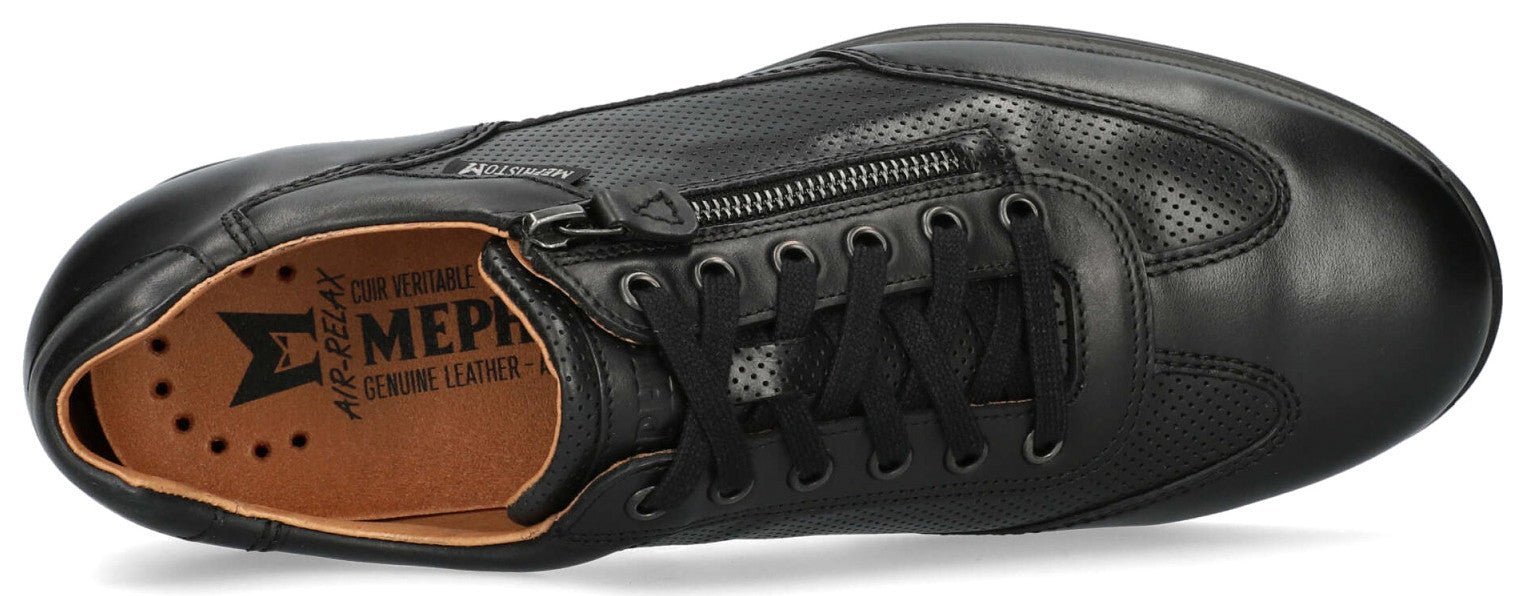 Veter-sneaker voor heren 'Leon' - Zwart - ChaplinshoesVeter-sneaker voor heren 'Leon' met rits - ZwartMephisto