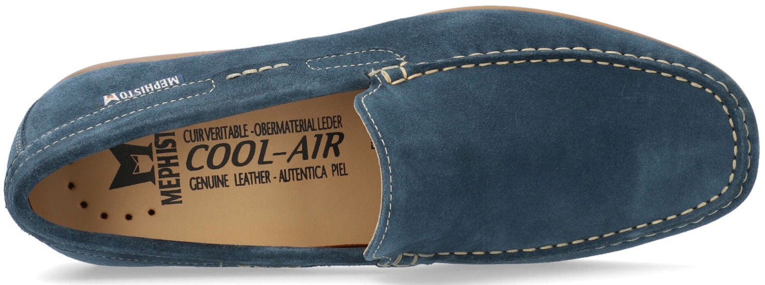 Mephisto ALGORAS Heren Mocassin - Blauw Suède - ChaplinschoenenMephisto ALGORAS Heren Mocassin - Blauw SuèdeMephisto