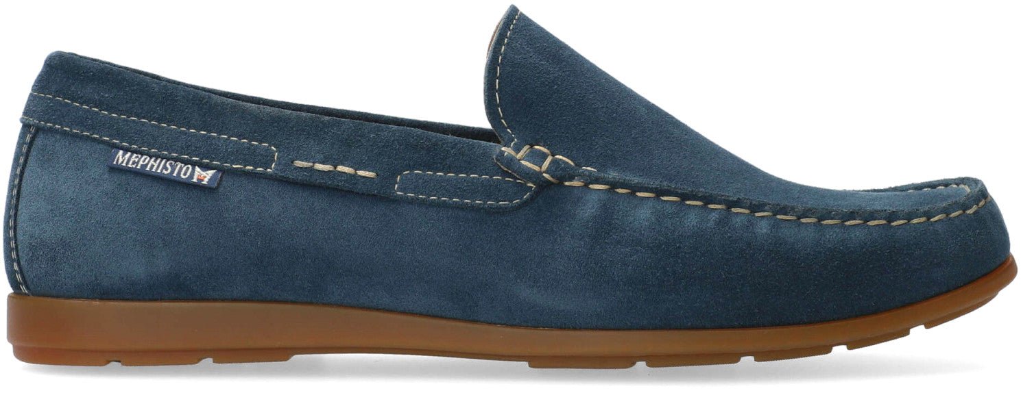 Mephisto ALGORAS Heren Mocassin - Blauw Suède - ChaplinschoenenMephisto ALGORAS Heren Mocassin - Blauw SuèdeMephisto