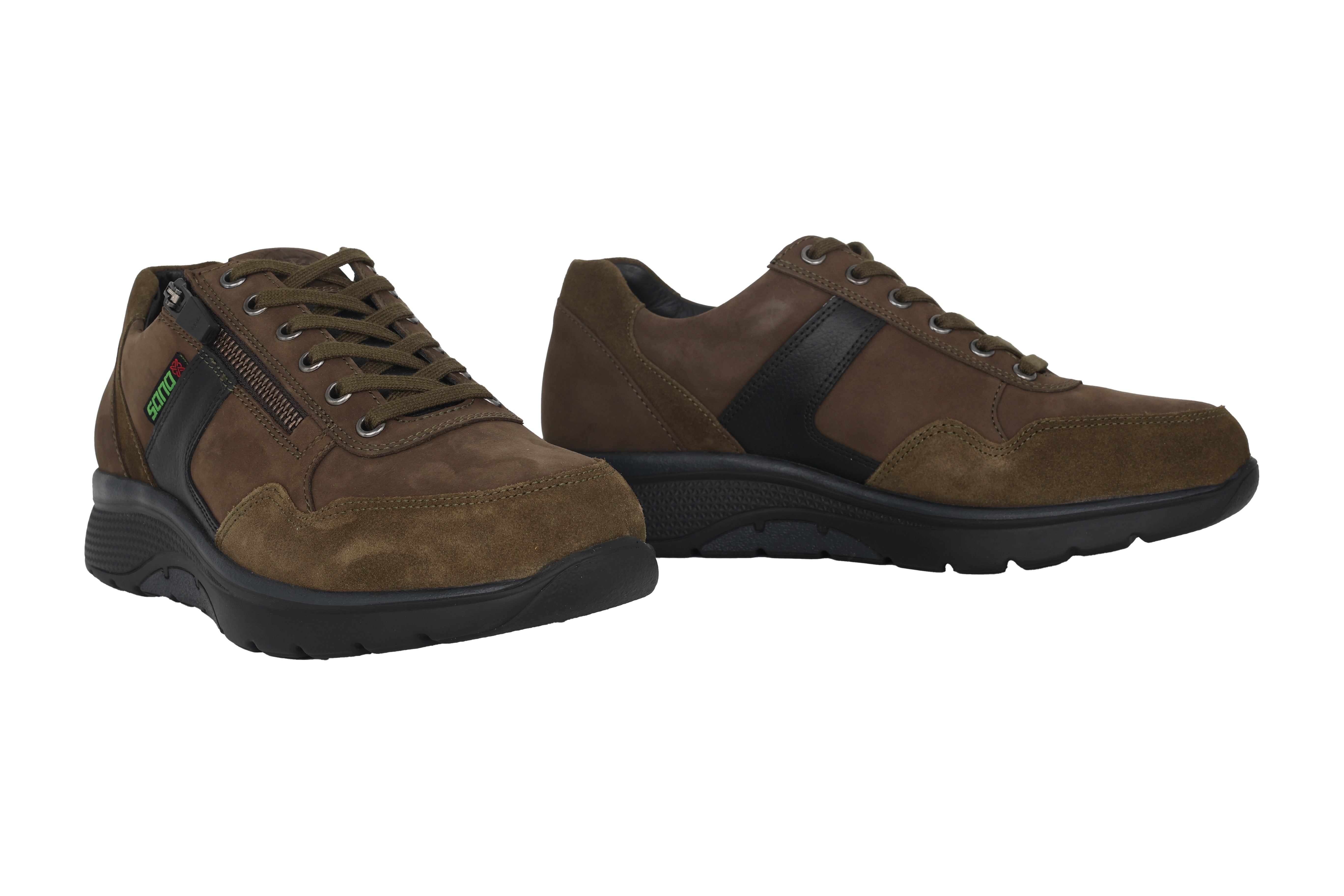 Chaussure de marche à lacets à roulement large (H) pour hommes 'Amory' - vert