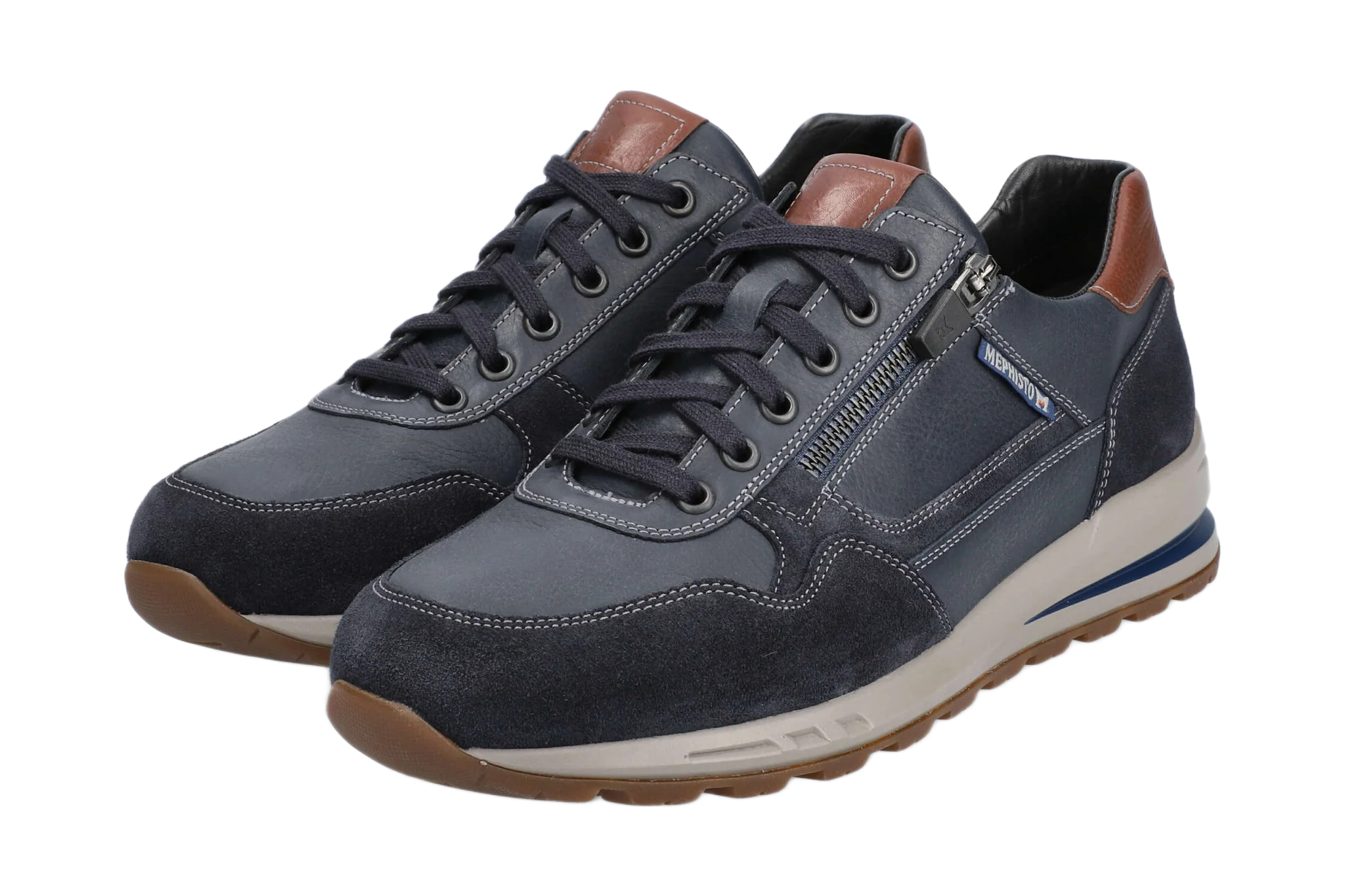 Herensneaker met veters 'Bradley' - Blauw