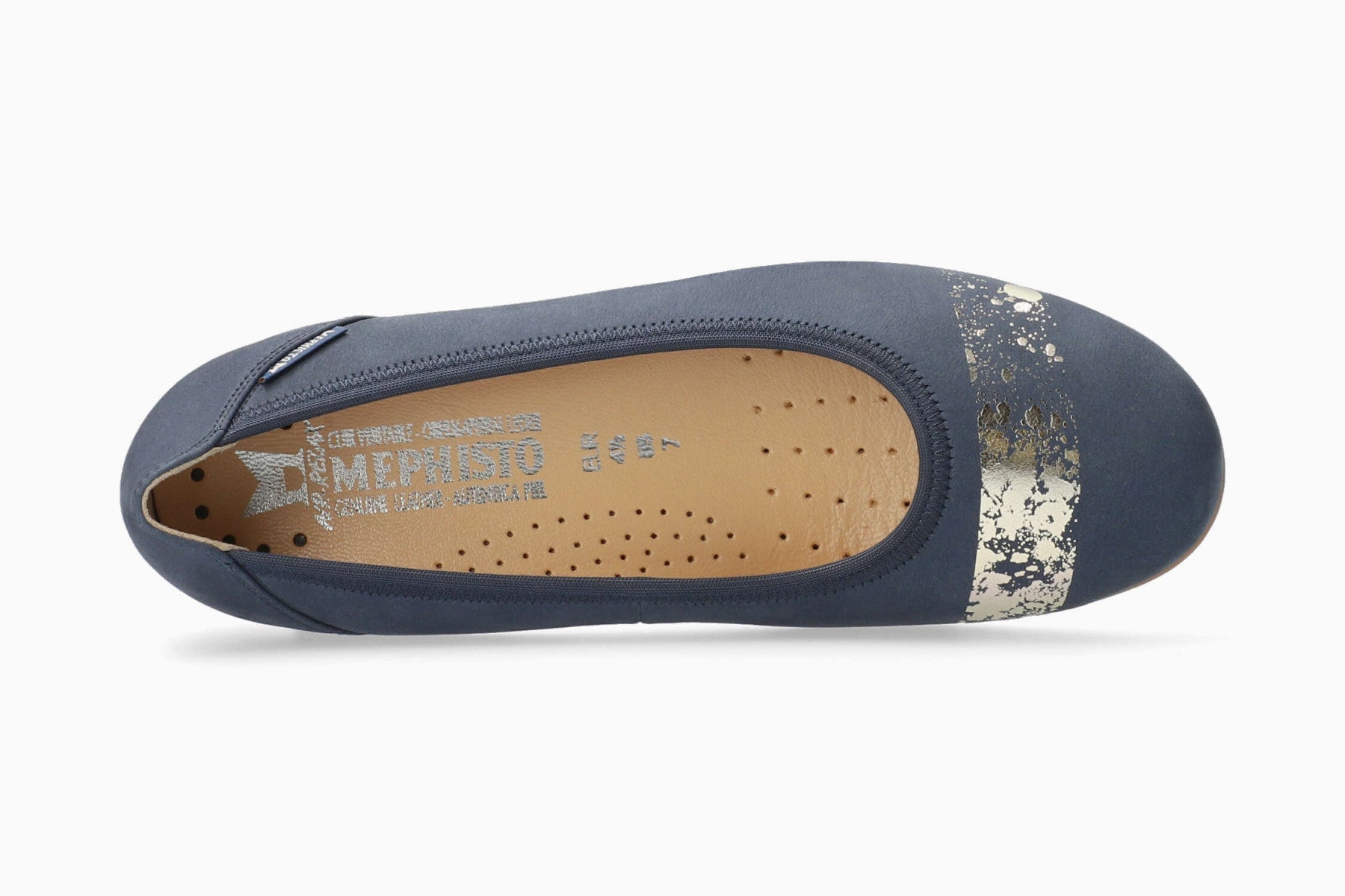 Mephisto Elina Nubuck Balletpumps voor Dames - Blauw - ChaplinschoenenMephisto Elina Nubuck Balletpumps voor Dames - BlauwMephisto