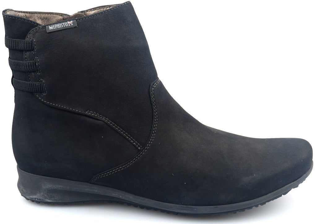 Mephisto FENNA zwarte nubuck enkellaarsjes voor dames - ChaplinshoesMephisto FENNA zwarte nubuck enkellaarsjes voor damesMephisto