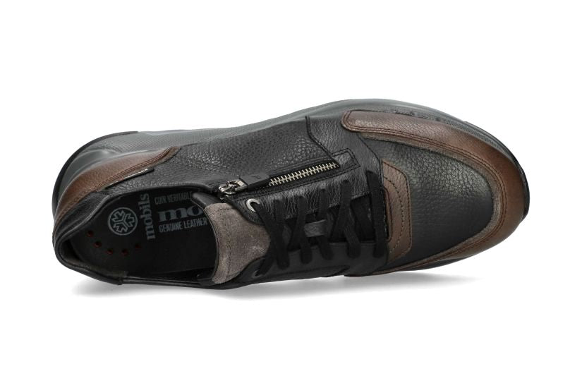 Baskets coupe large (H) pour hommes 'Isaac' - marron foncé