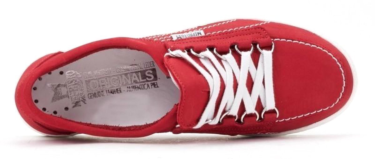 Mephisto LADY MAYA Veterschoen Dames - Rood Nubuck - ChaplinschoenenMephisto LADY MAYA Veterschoen Dames - Rood NubuckMephisto