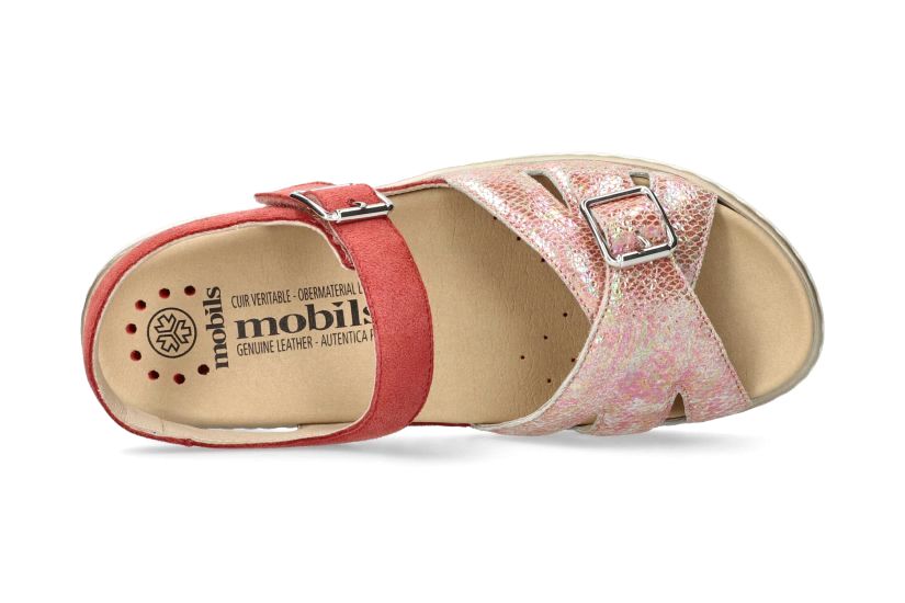 Ergonomische Damensandale 'Leonna' mit weiter Passform (H) – Rosa