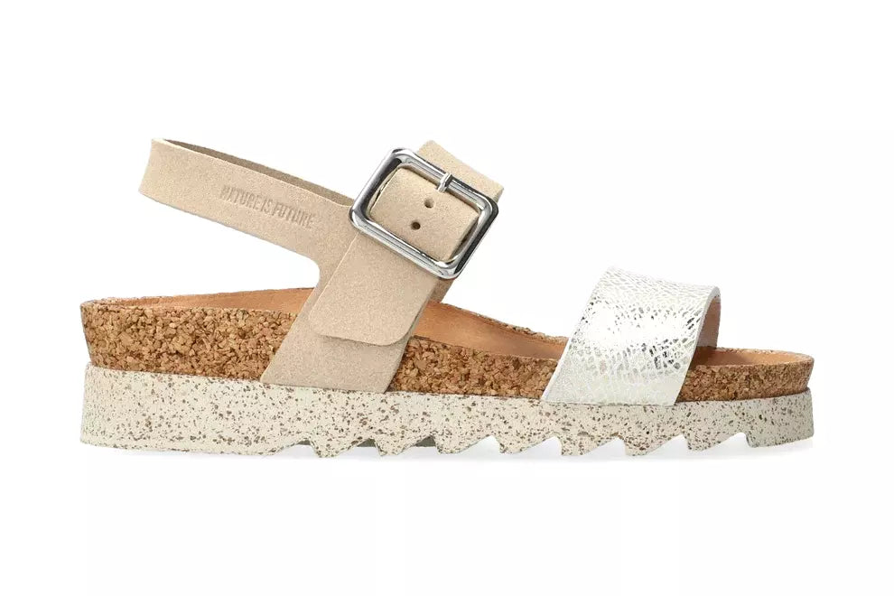 NATURE IS FUTURE damessandaal 'Maggy' - zilver