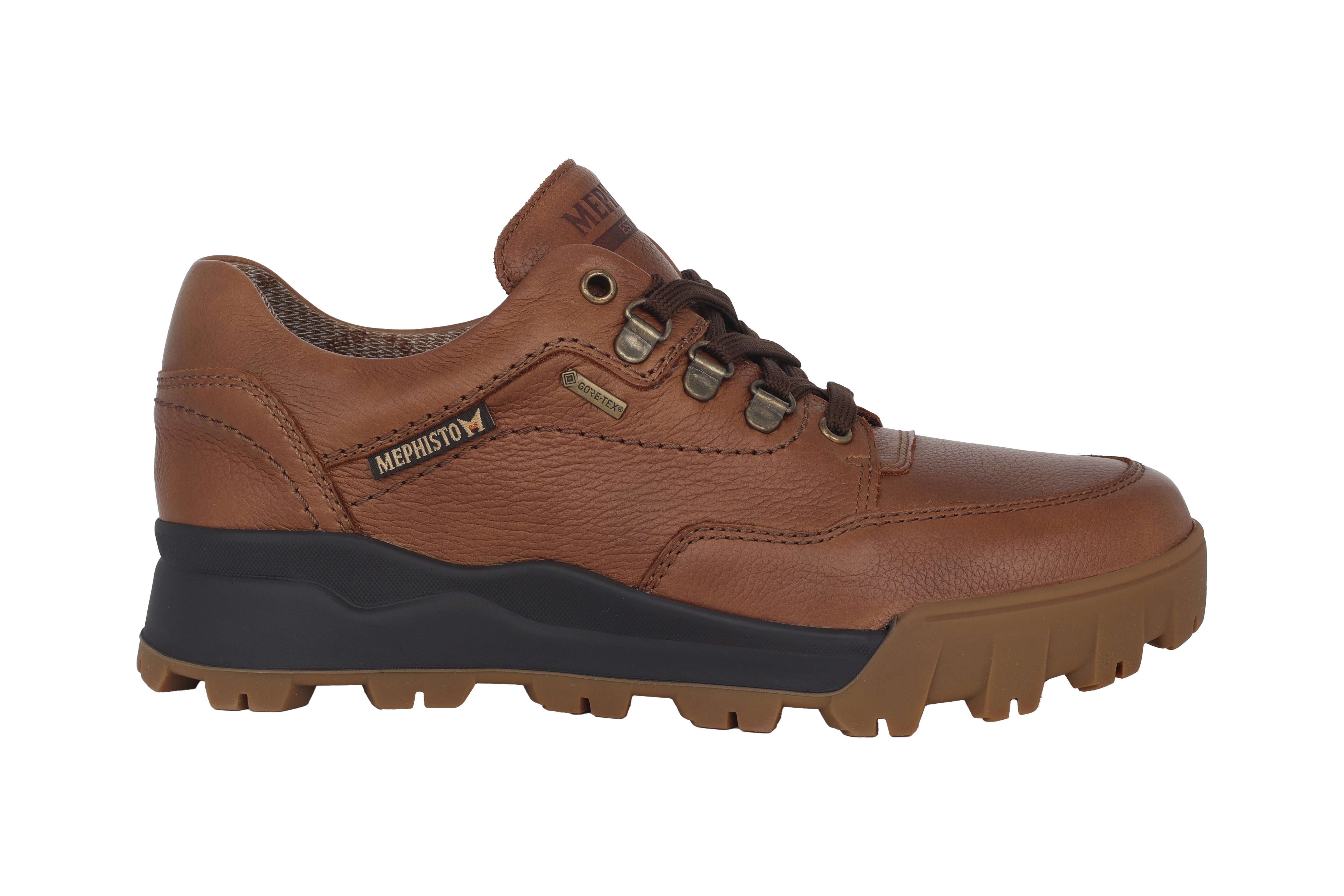 'WESLEY' men's waterproof lace-up outdoor walking shoe - Brown