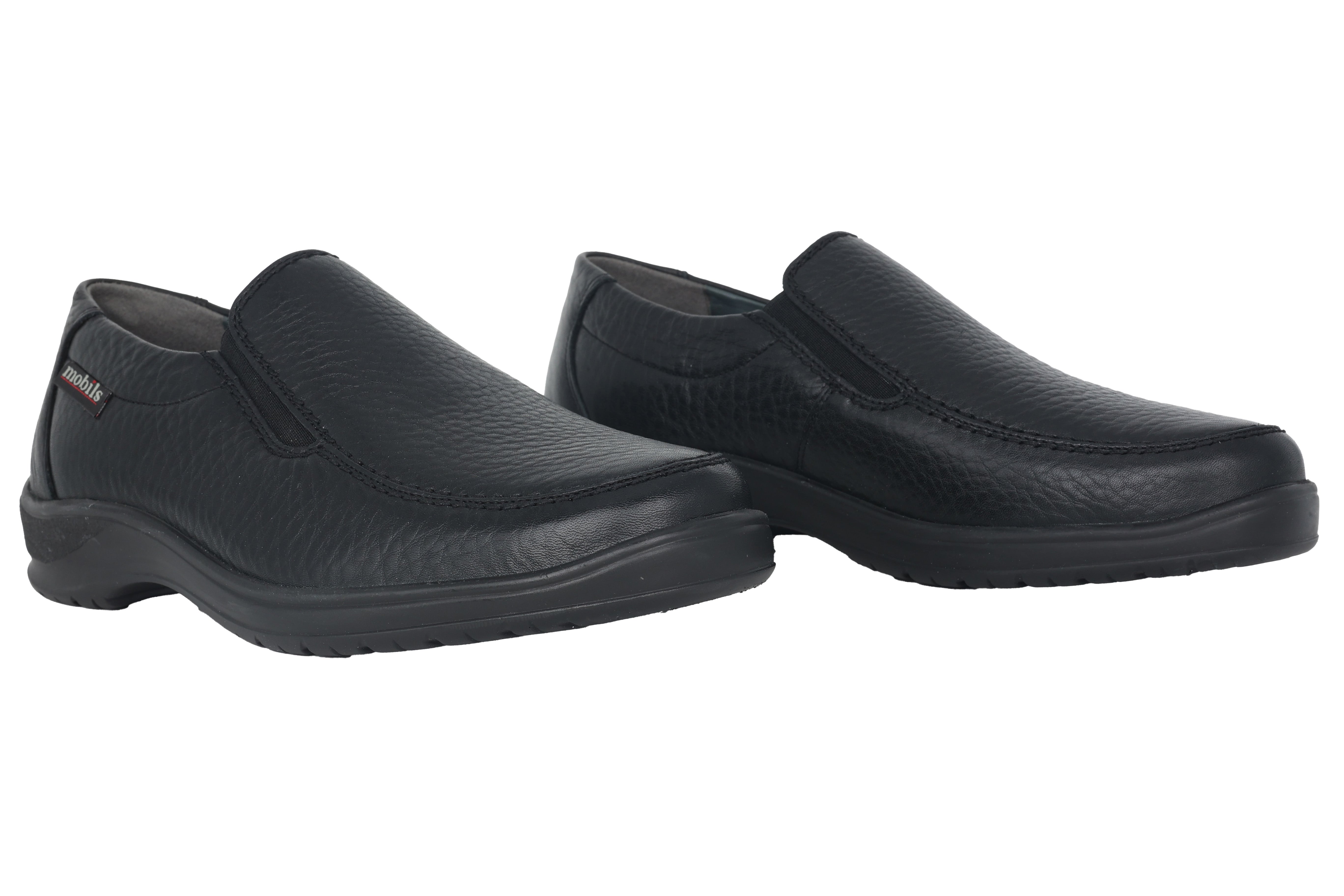 'Ewald' ergonomische herenloafer met brede pasvorm (H) - zwart