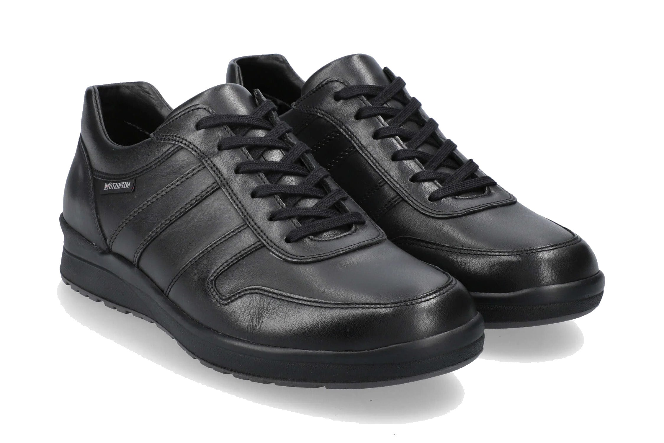 'Vito' herrsneaker med snörning - svart