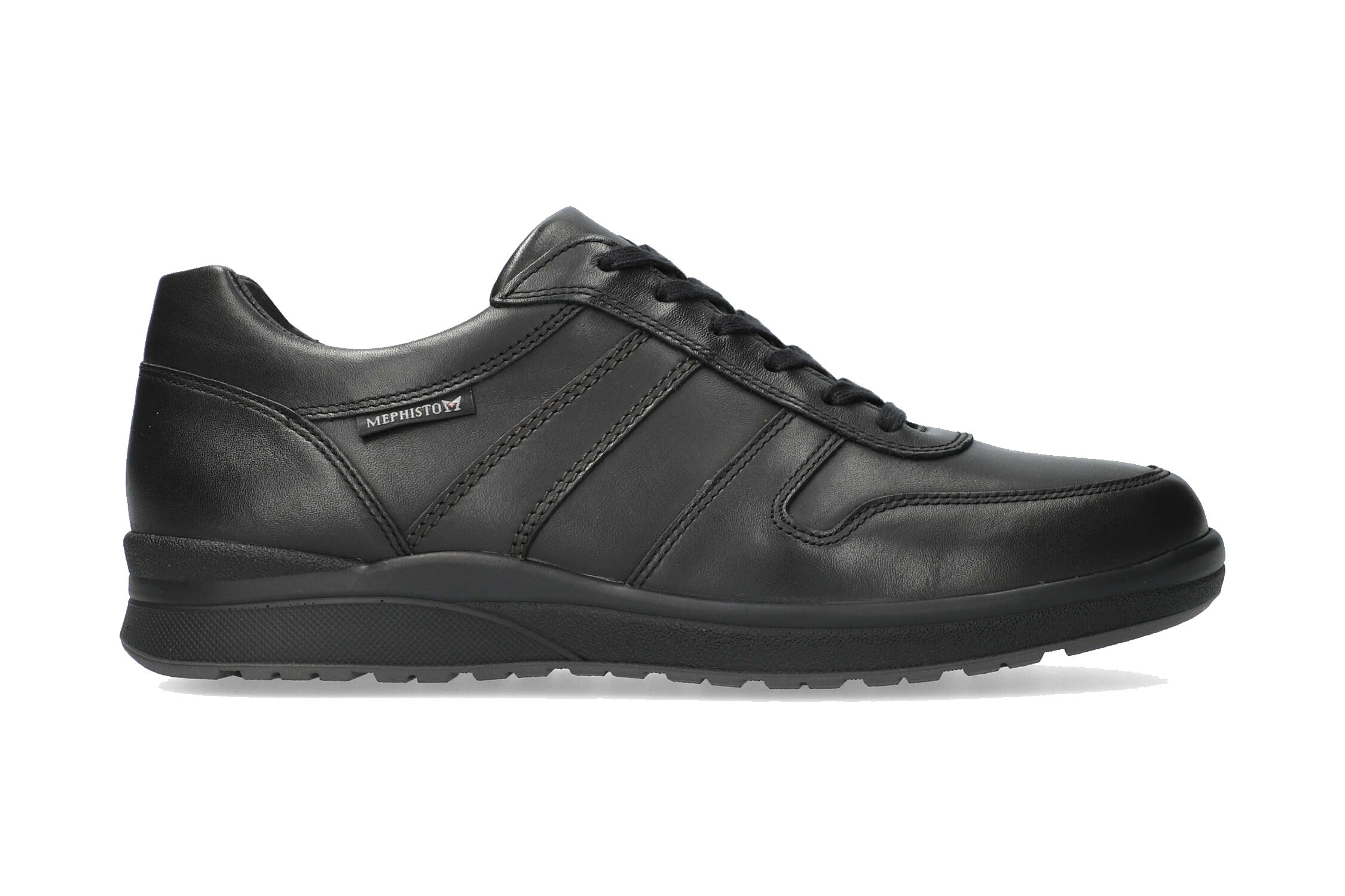 'Vito' herrsneaker med snörning - svart