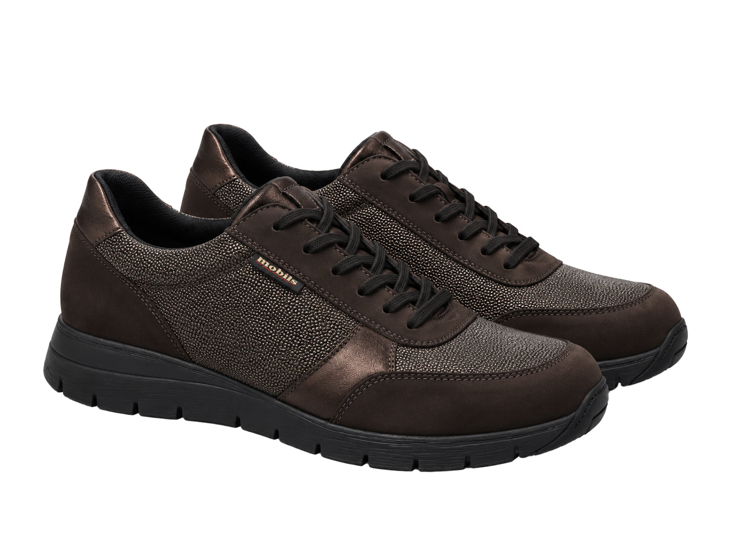 'Dalilha' Zapatilla Ace-up de corte ancho (h) para mujer - marrón