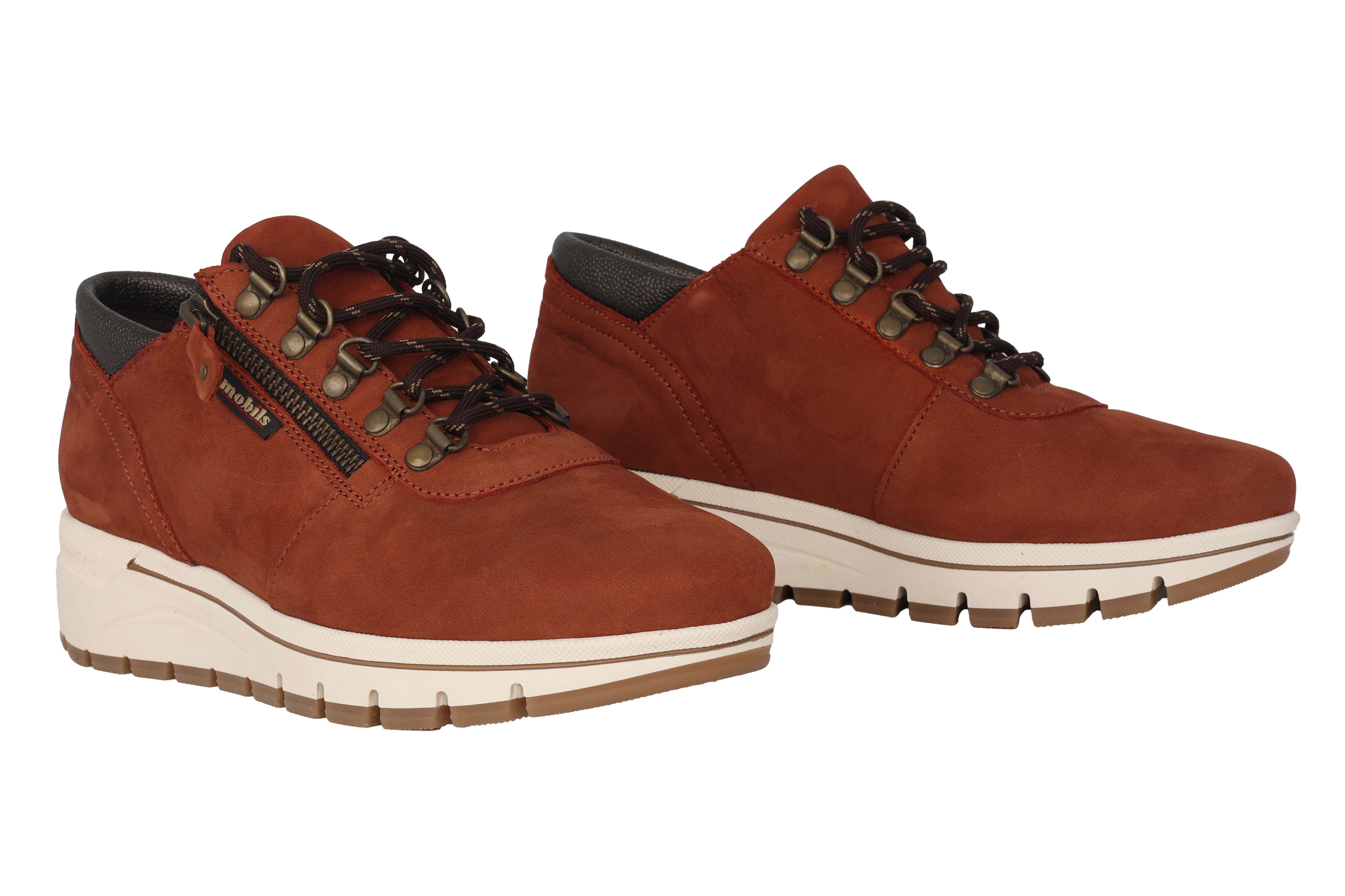 Ergonomische vetersneaker 'Gwenn' met brede pasvorm (H) - Rood